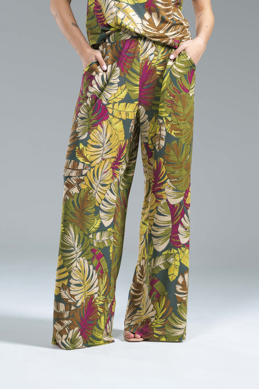 Pantalone Lyocell Surkana Fantasia Foglie