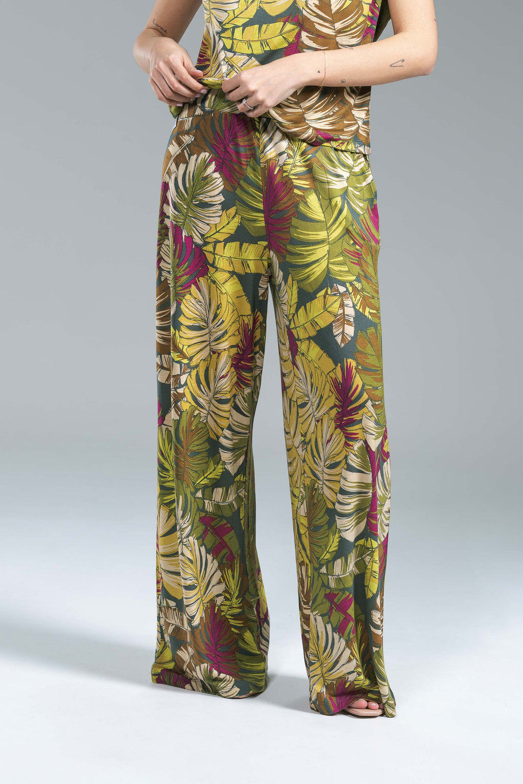 Pantalone Lyocell Surkana Fantasia Foglie