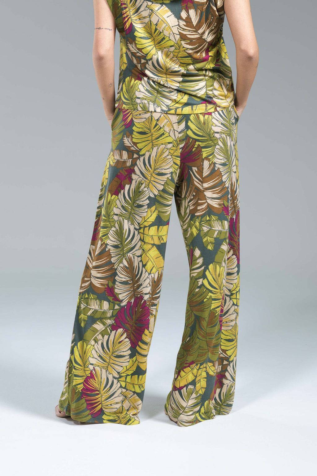 Pantalone Lyocell Surkana Fantasia Foglie