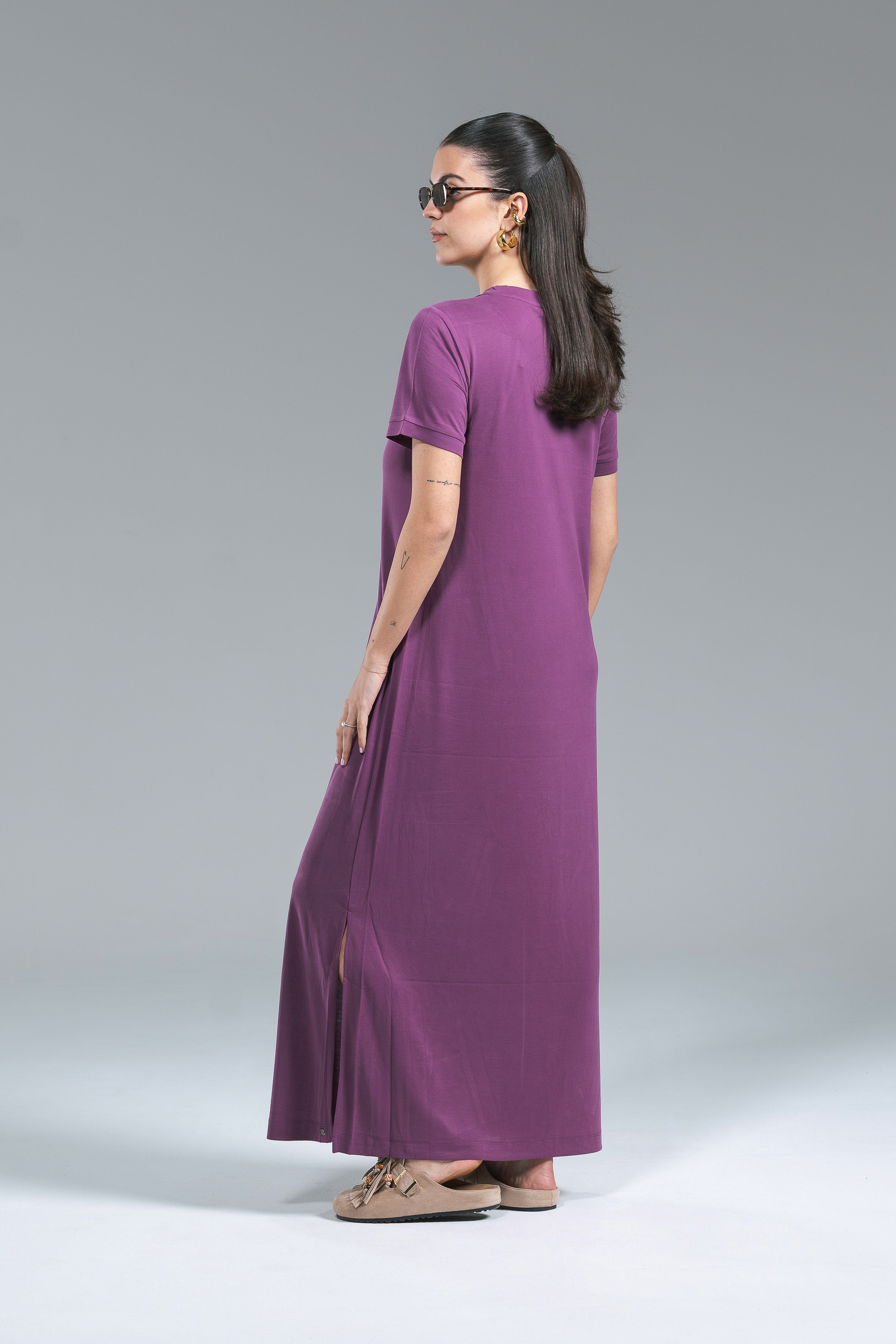 Maxi Abito Lyocell Fluido Surkana Ciclamino