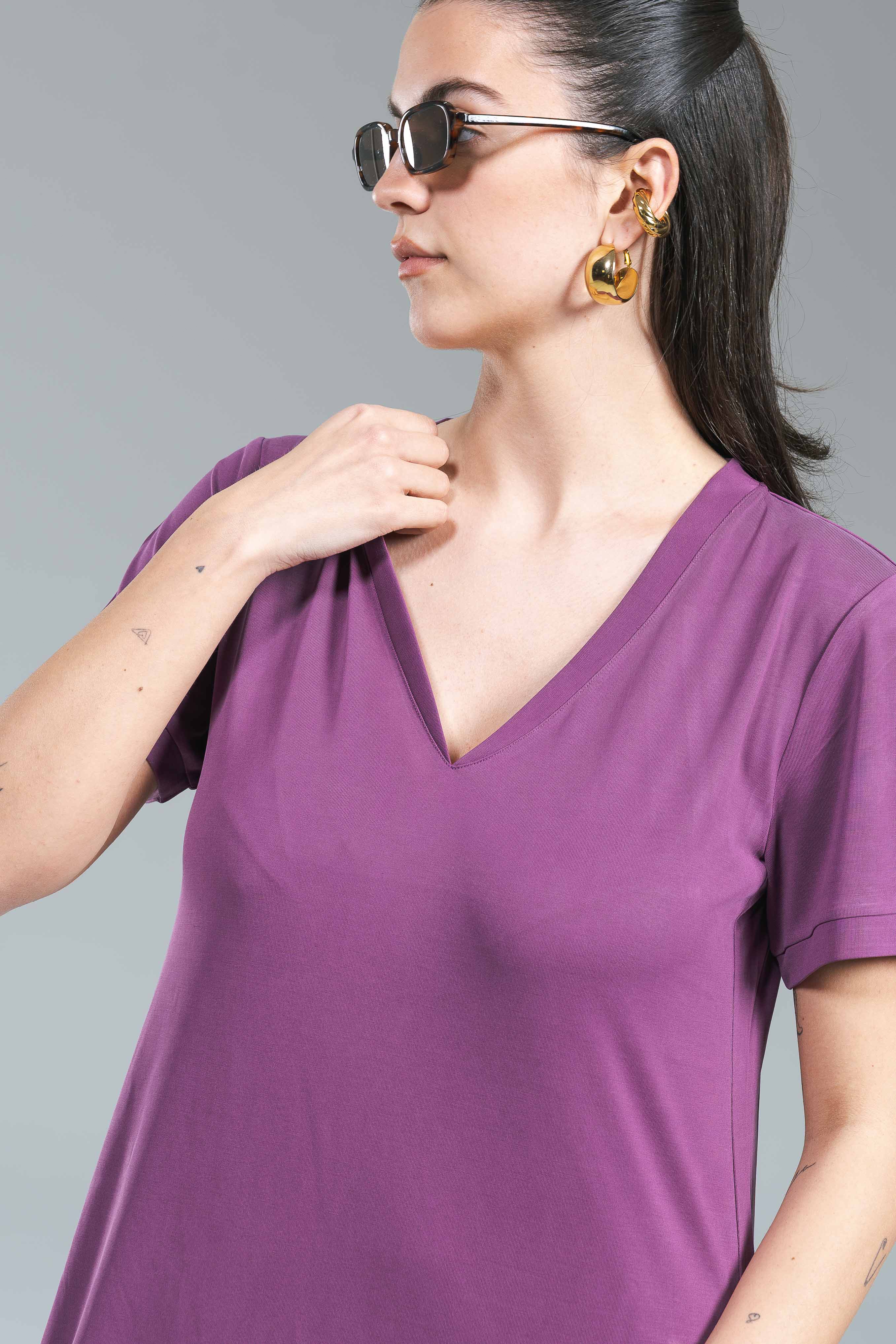 Maxi Abito Lyocell Fluido Surkana Ciclamino