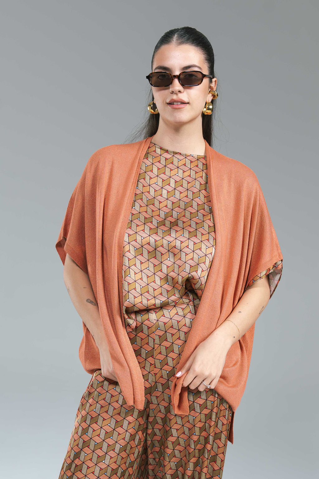 Cardigan Kimono Lurex Aragosta Surkana