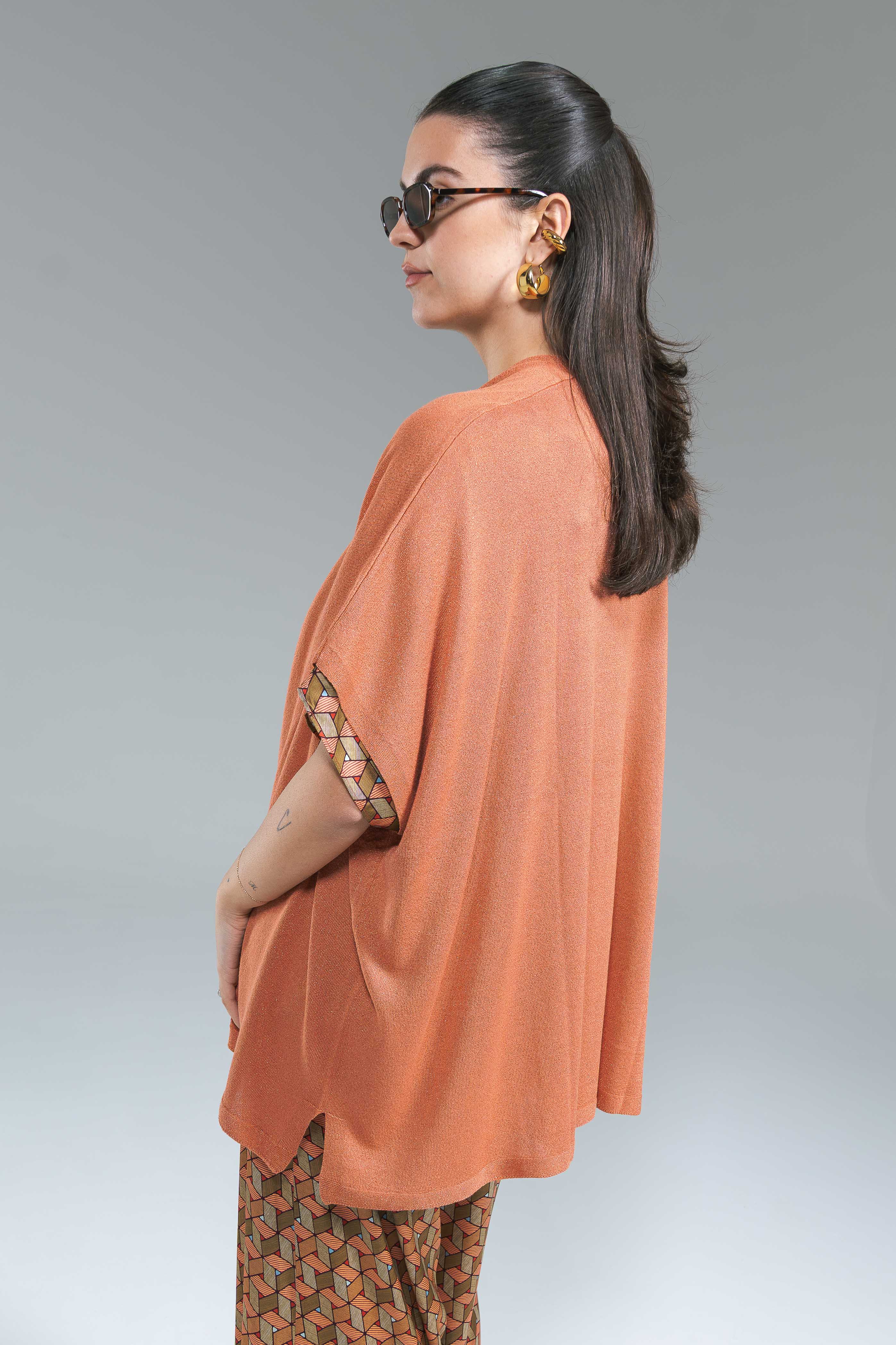 Cardigan Kimono Lurex Aragosta Surkana