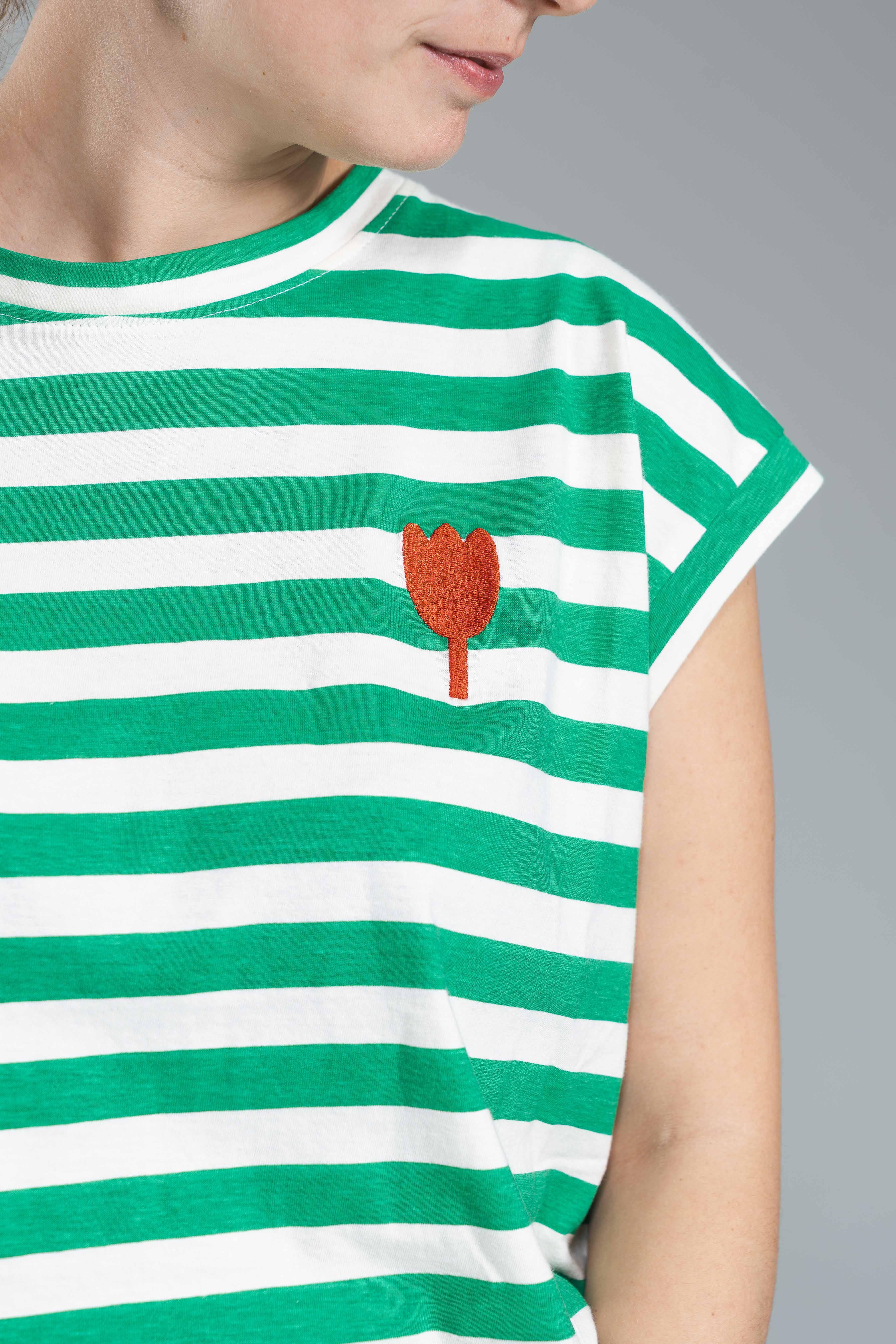 T-shirt Riga Verde Tulipano Compania Fantastica