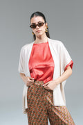 Cardigan Kimono Lurex Latte Surkana