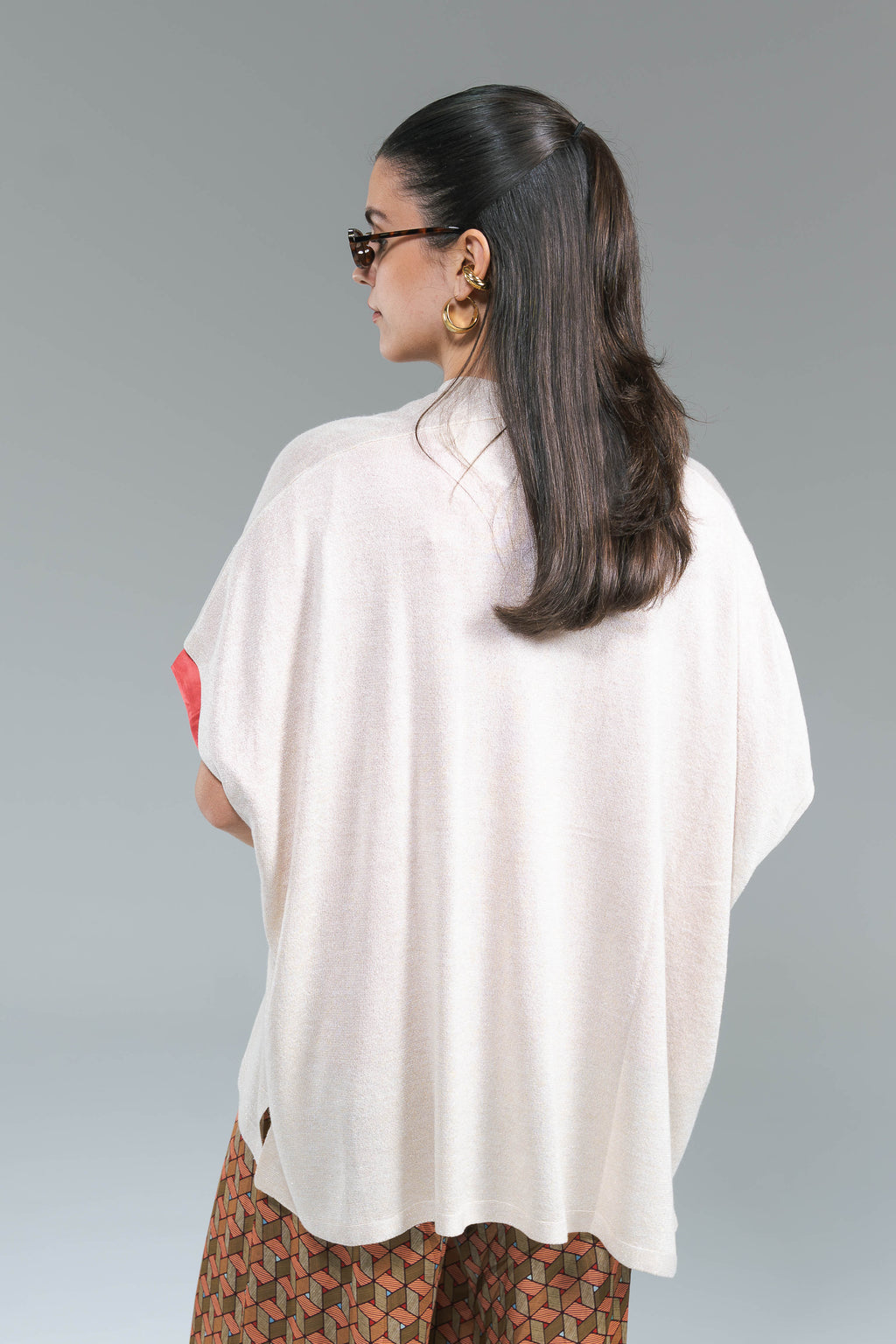 Cardigan Kimono Lurex Latte Surkana