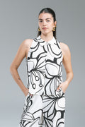 Camicia Smanicata Linen Fluido Surkana B/N