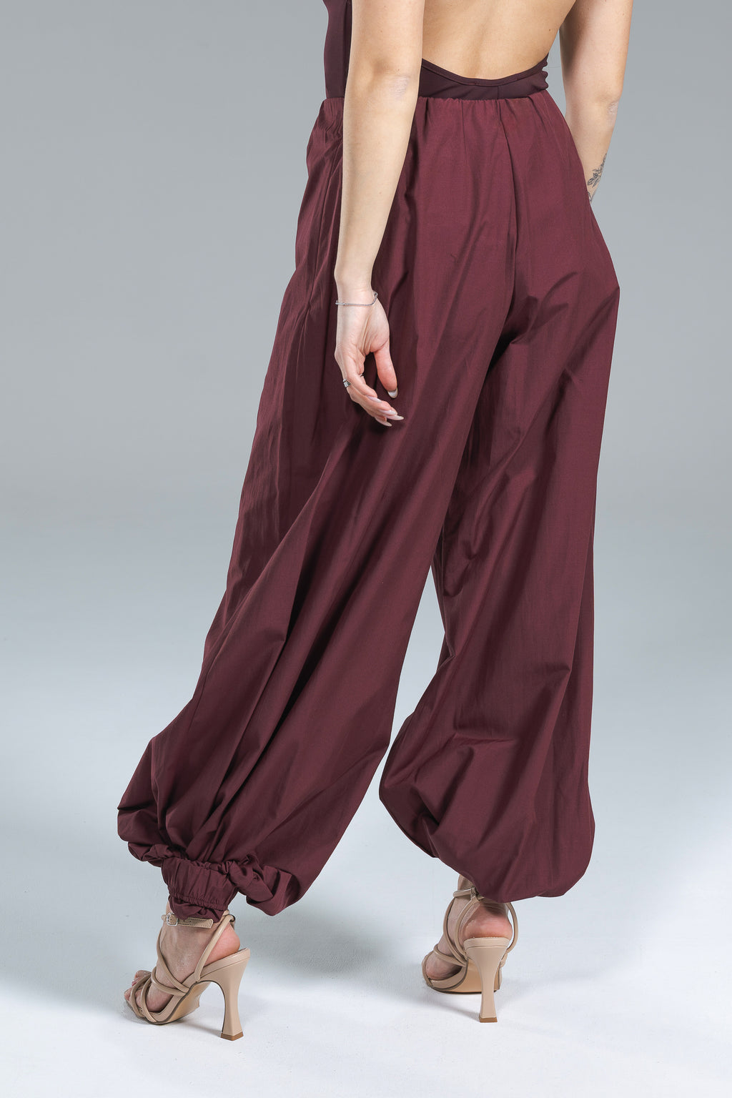 Pantalone Balloon Popeline Borgogna Kostumn1