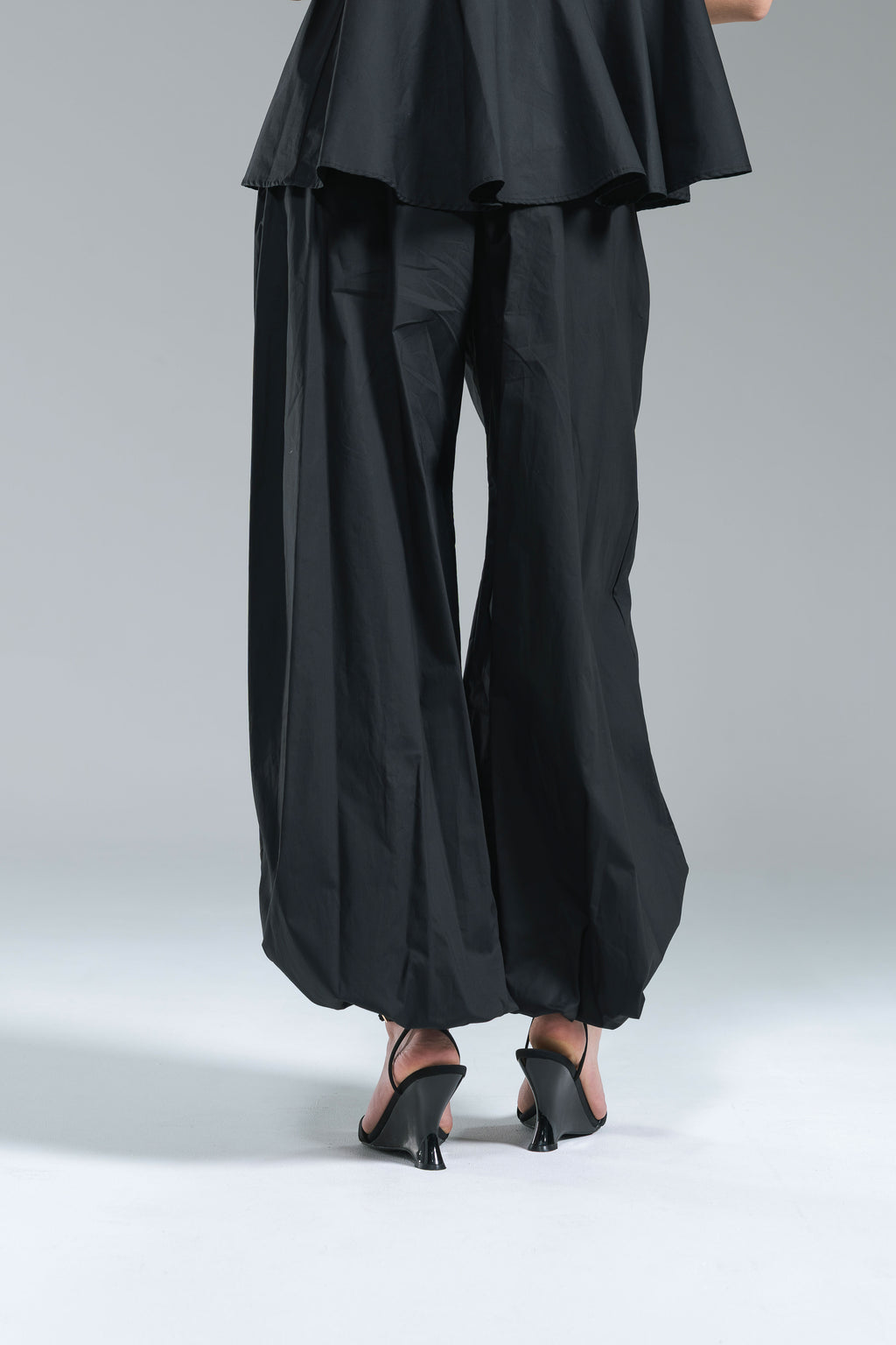 Pantalone Balloon Popeline Nero Kostumn1