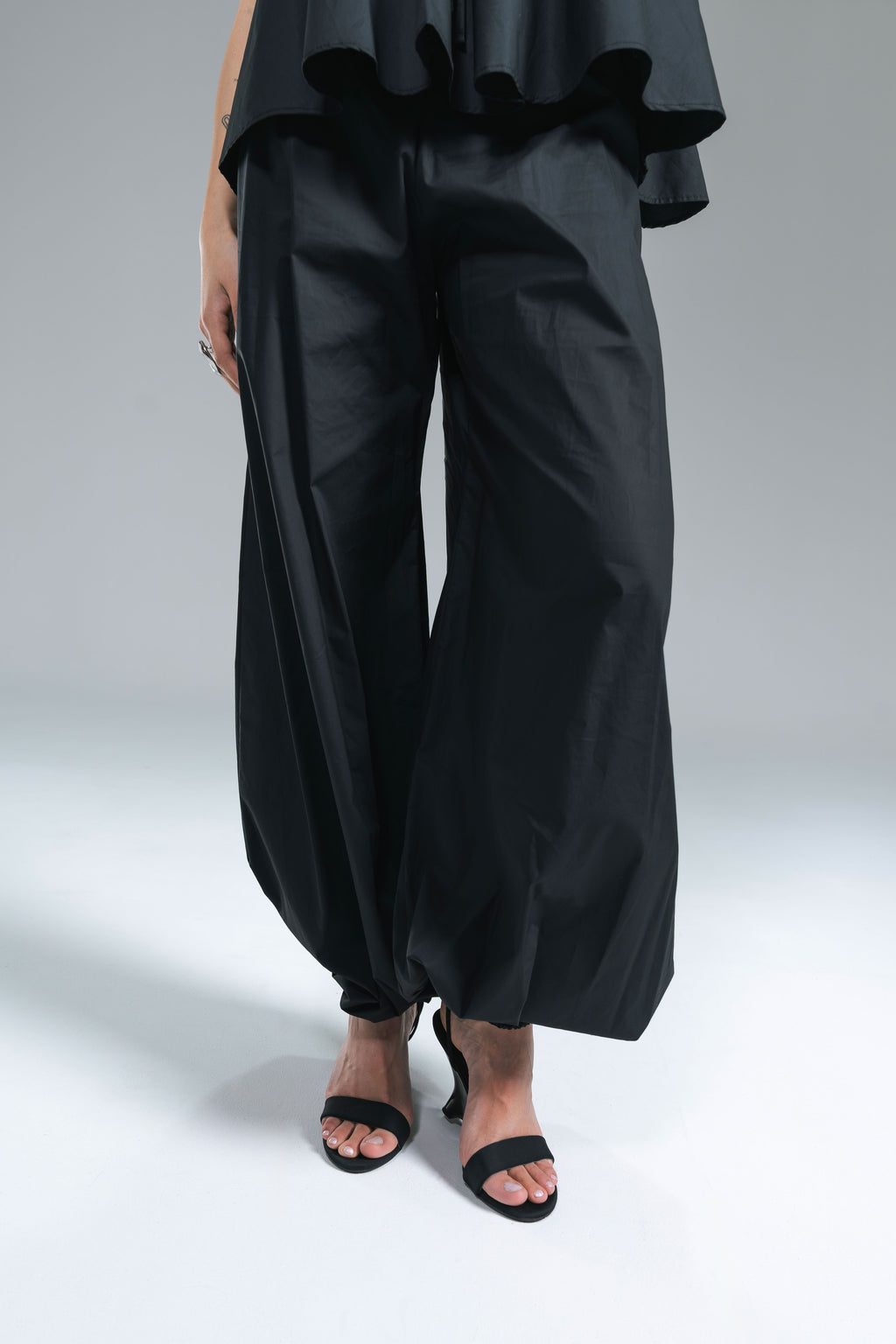 Pantalone Balloon Popeline Nero Kostumn1