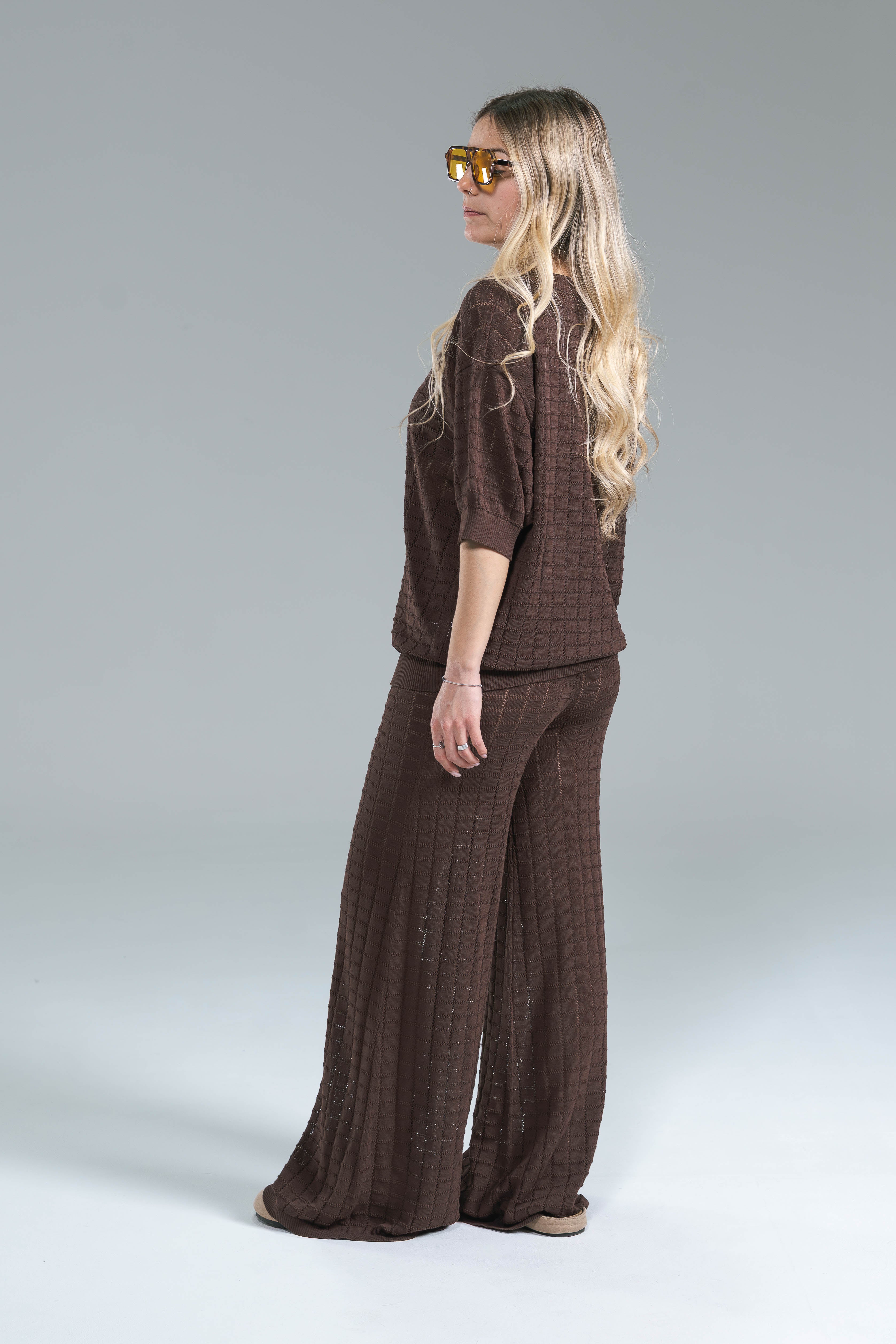 Cardigan Crochet Caffè Glamorous