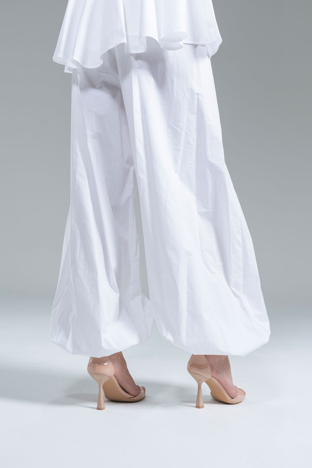 Pantalone Balloon Popeline Bianco Kostumn1