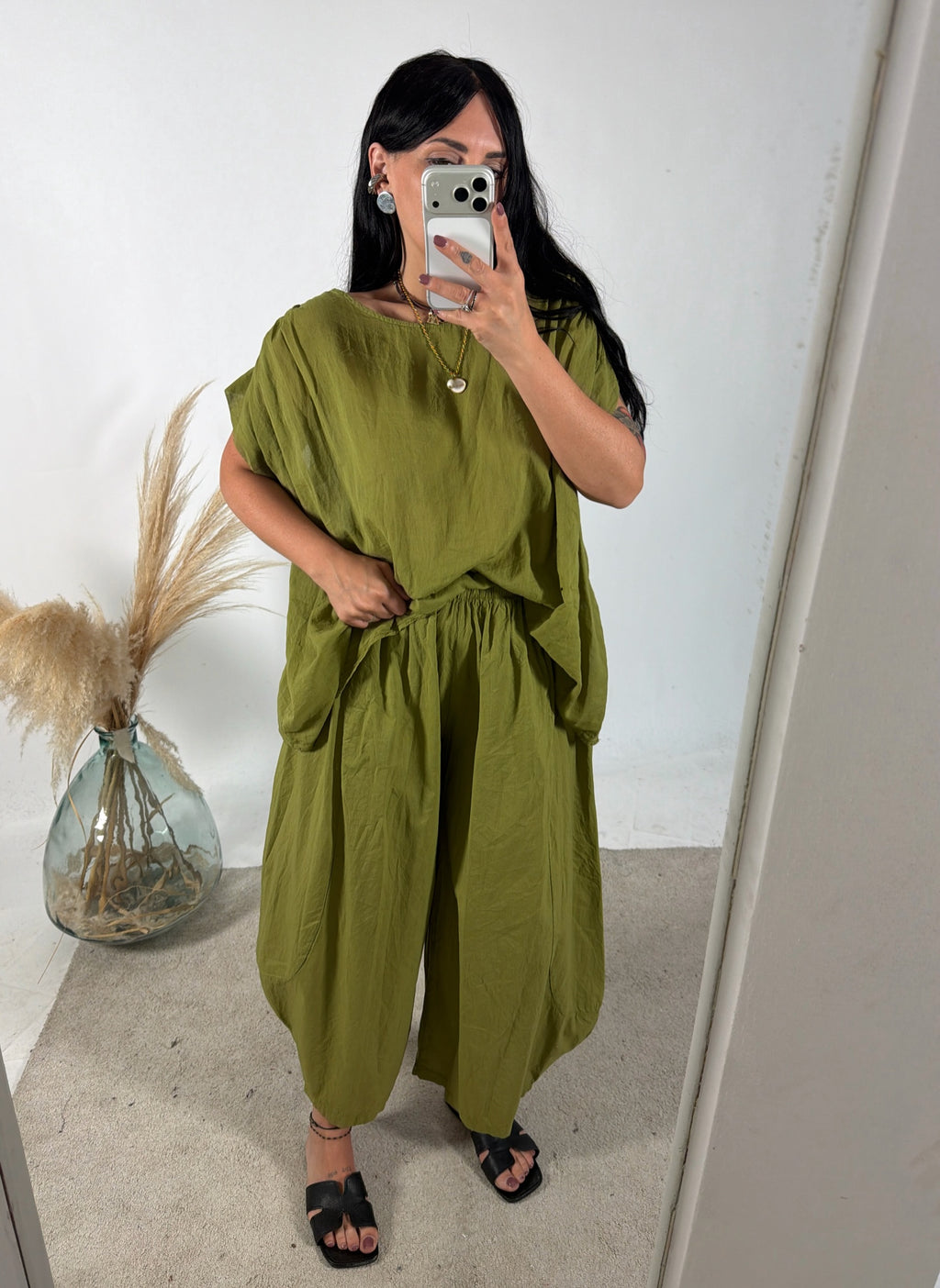 Blusa Barbara Mussola Olio