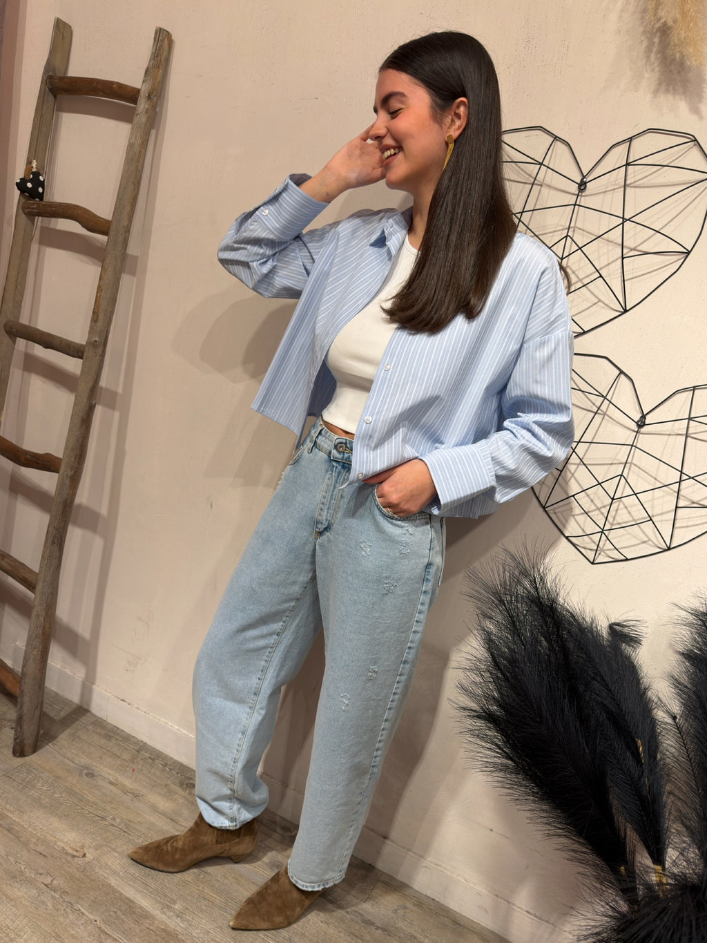 Camicia Celeste Bacchetta Bianco YouDecide