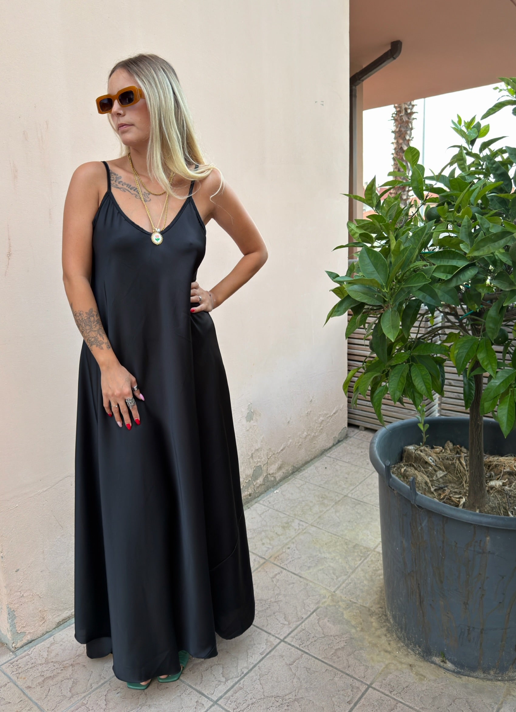 Vestito Sottoveste Satin +colori