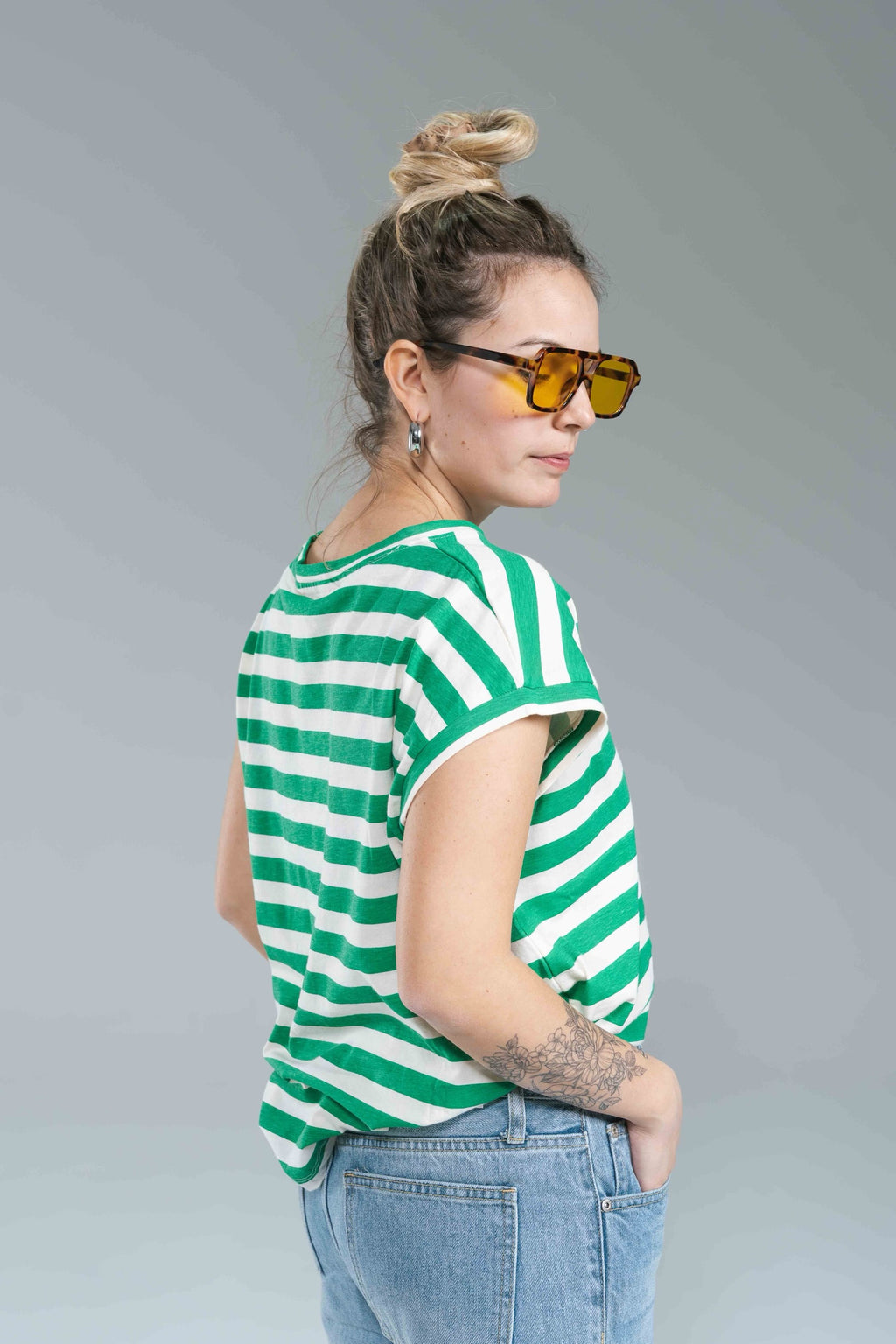T-shirt Riga Verde Tulipano Compania Fantastica