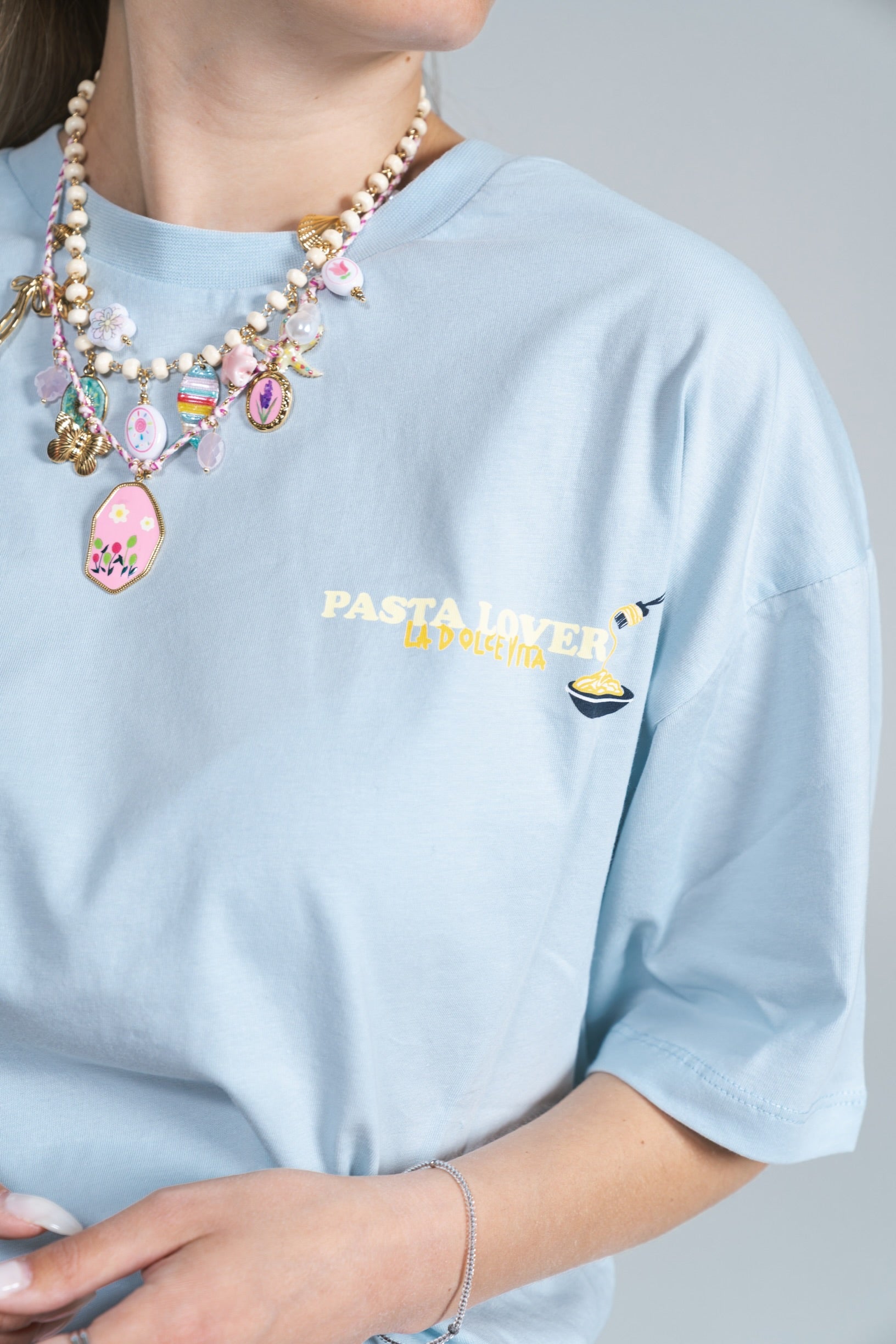 T-shirt “Pasta Lover” Azzurro