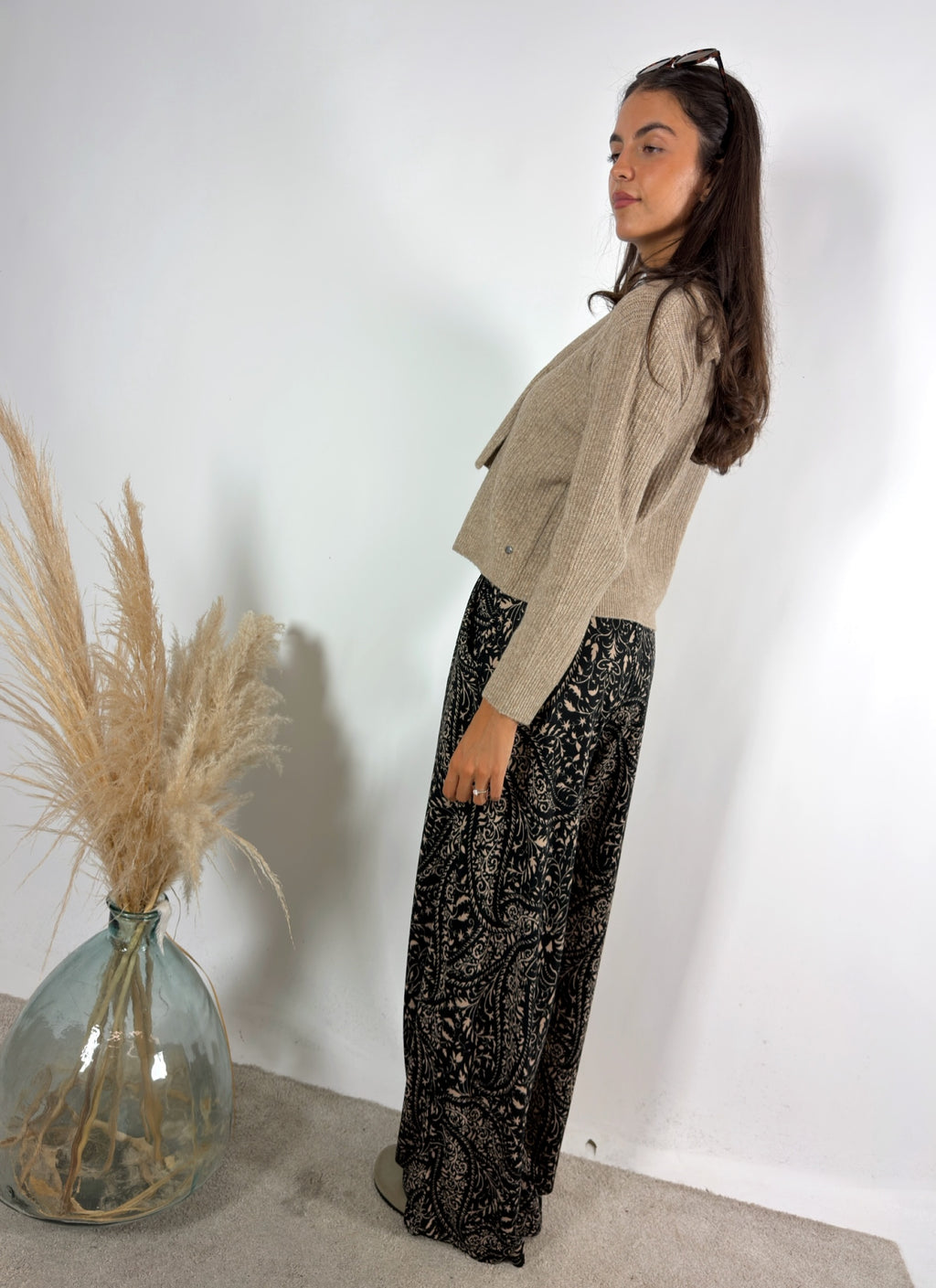 Cardigan Sciarpa Tortora Surkana