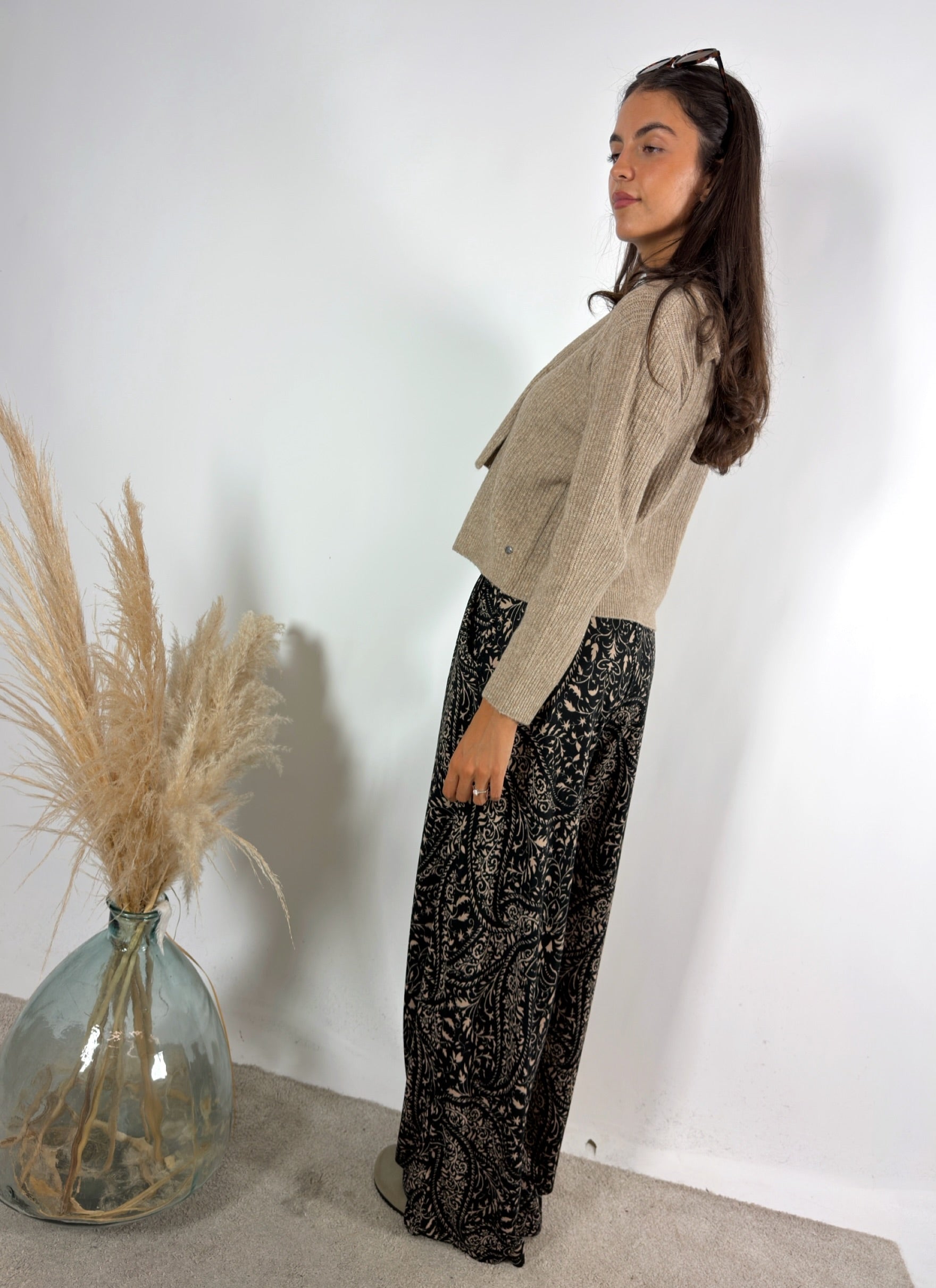 Cardigan Sciarpa Tortora Surkana