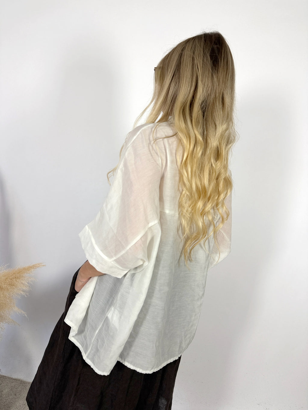Camicia Scatola Lyocell Garza Burro