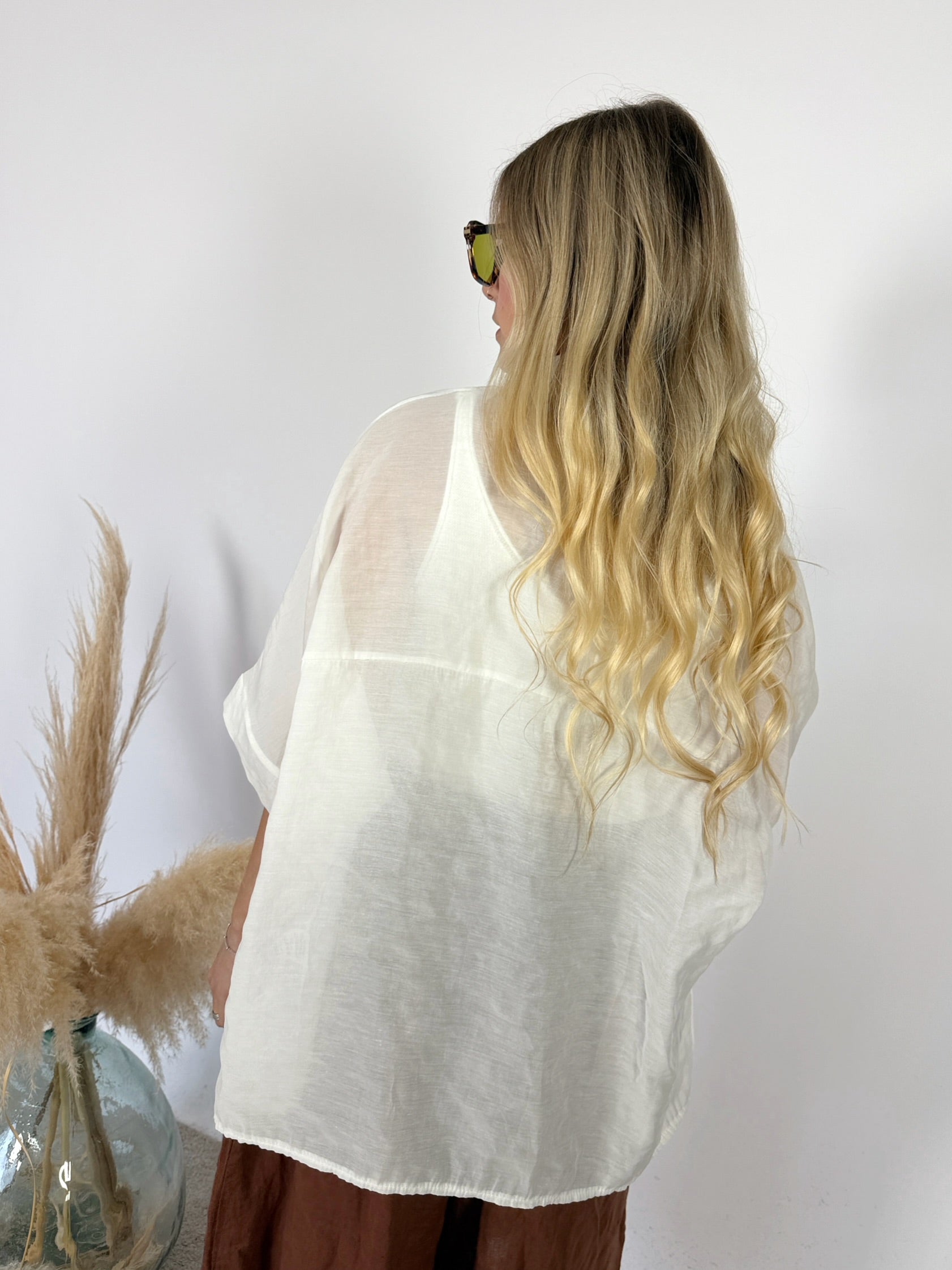 Camicia Scatola Lyocell Garza Burro