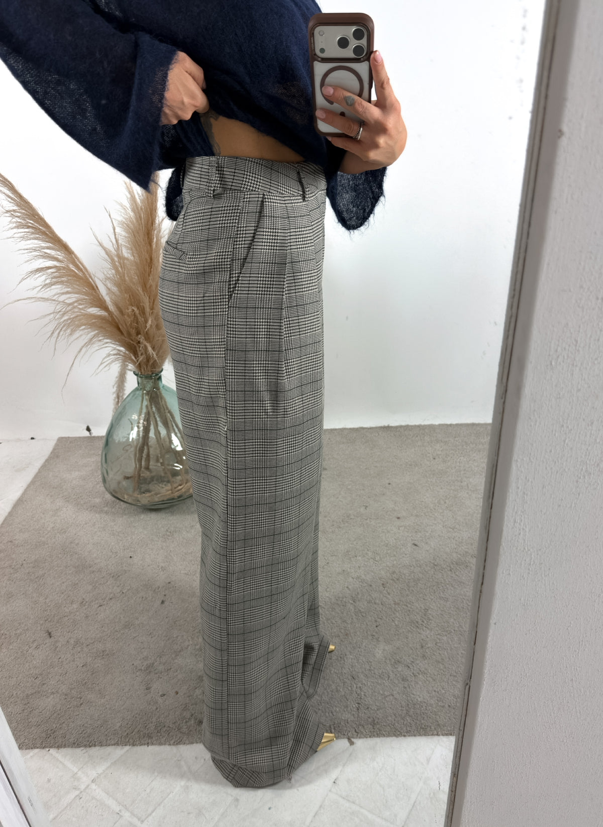 Pantalone Palazzo Pied De Poule Glamorous