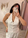 Gilet Scollo America White Surkana