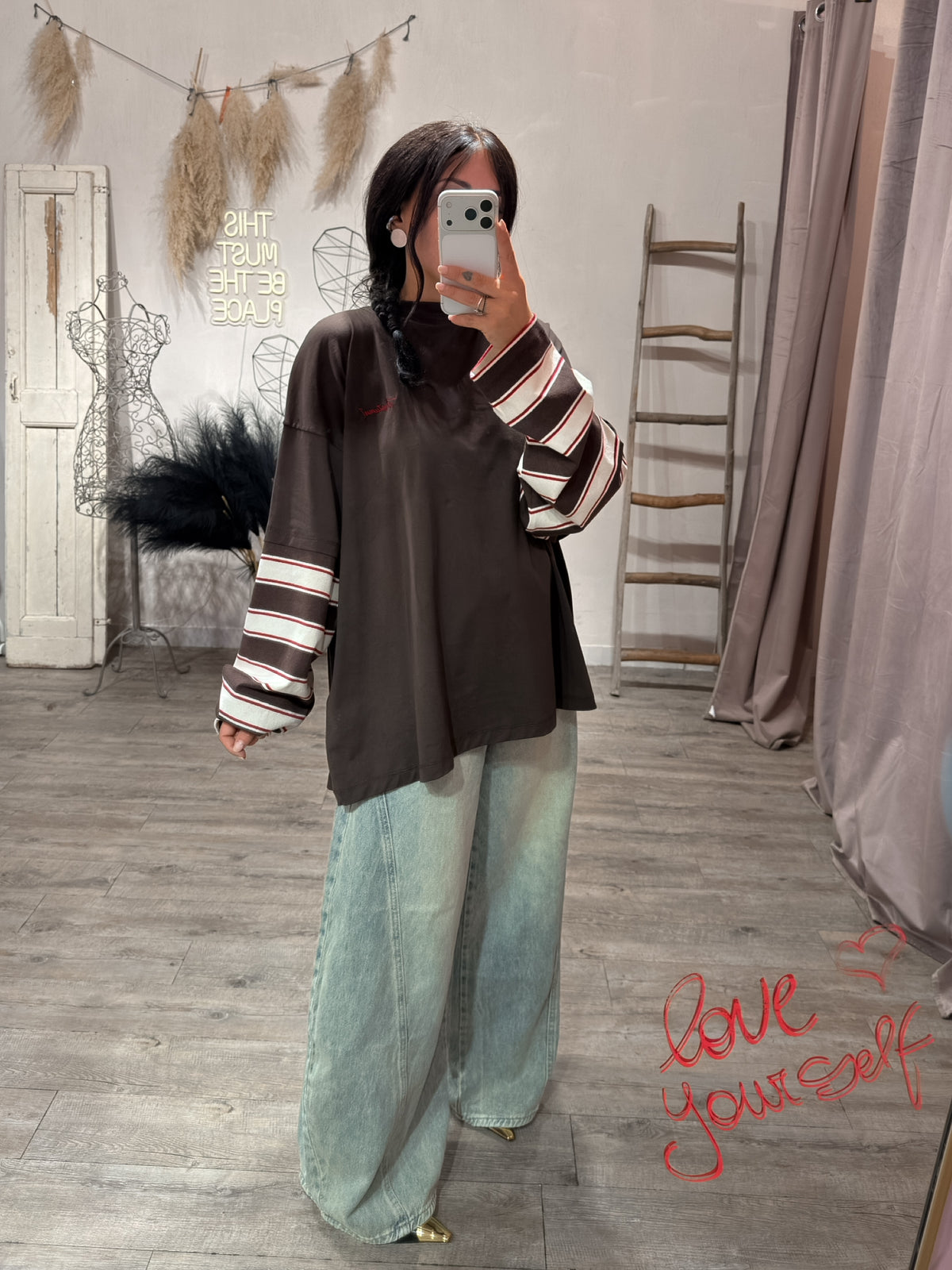 Maxi Maglia Manica Righe Moro Kostumn1