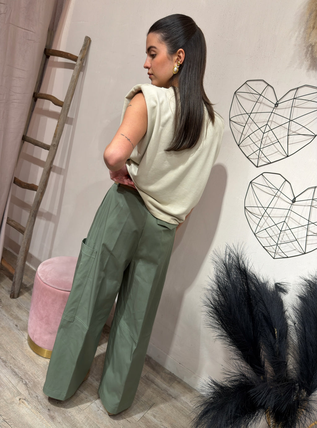 Felpa Gilet Spallina Avorio Kontatto
