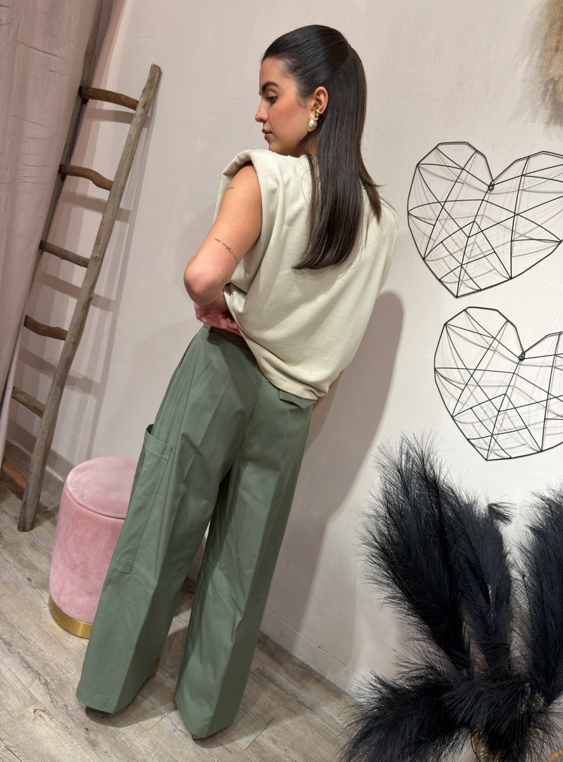 Felpa Gilet Spallina Avorio Kontatto