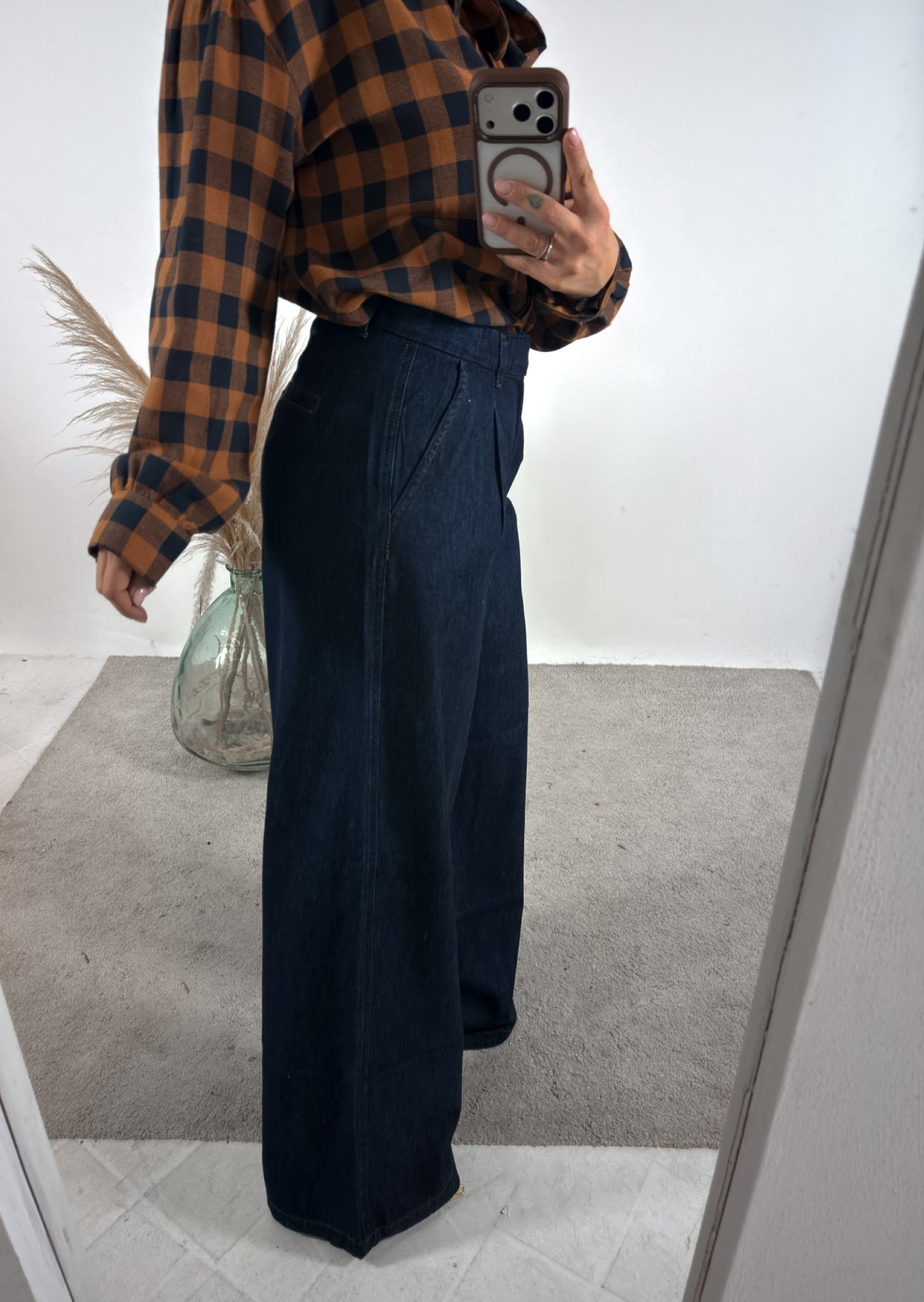 Pantalone Palazzo Denim Soft Blu scuro 24Colours