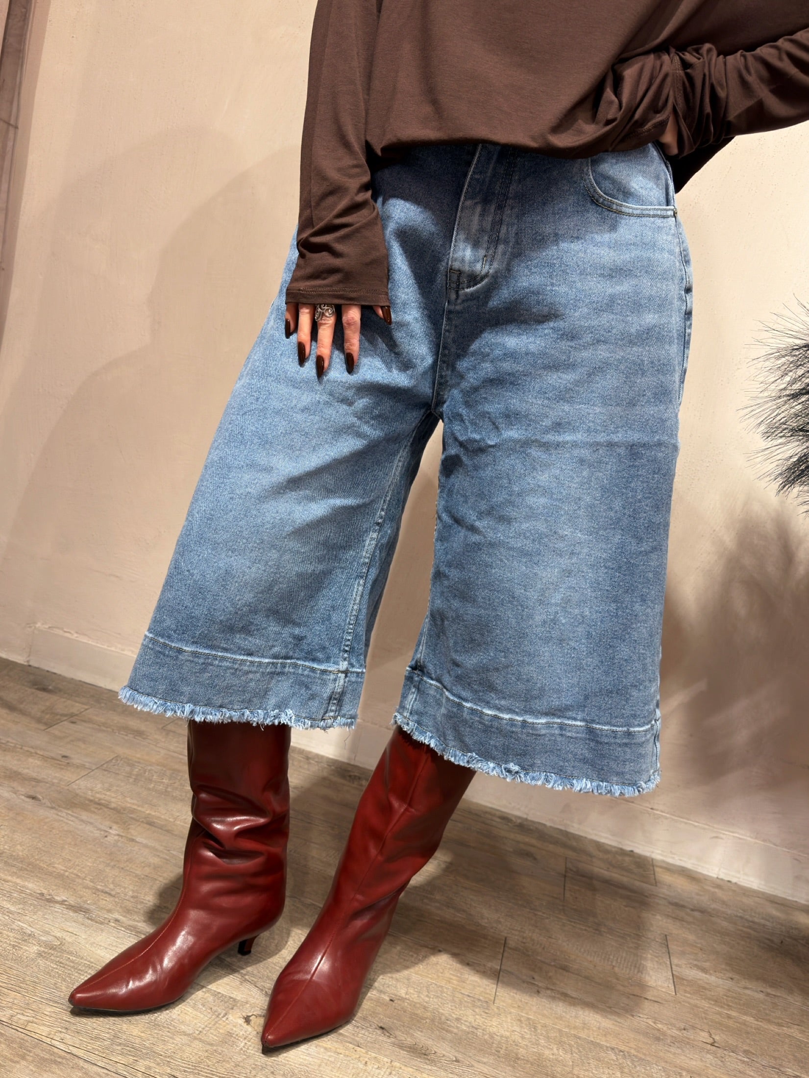 Bermuda Denim Sfrangiato Blu Medio YouDecide