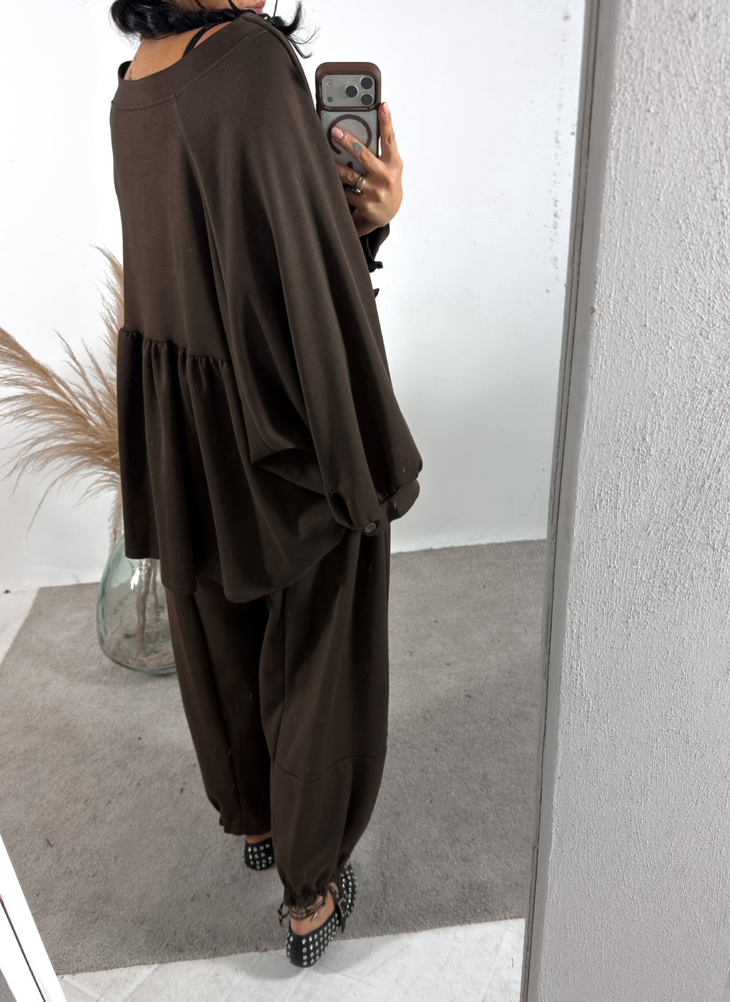 Set Afrodite Modal Giacca+Panta Balloon Caffe