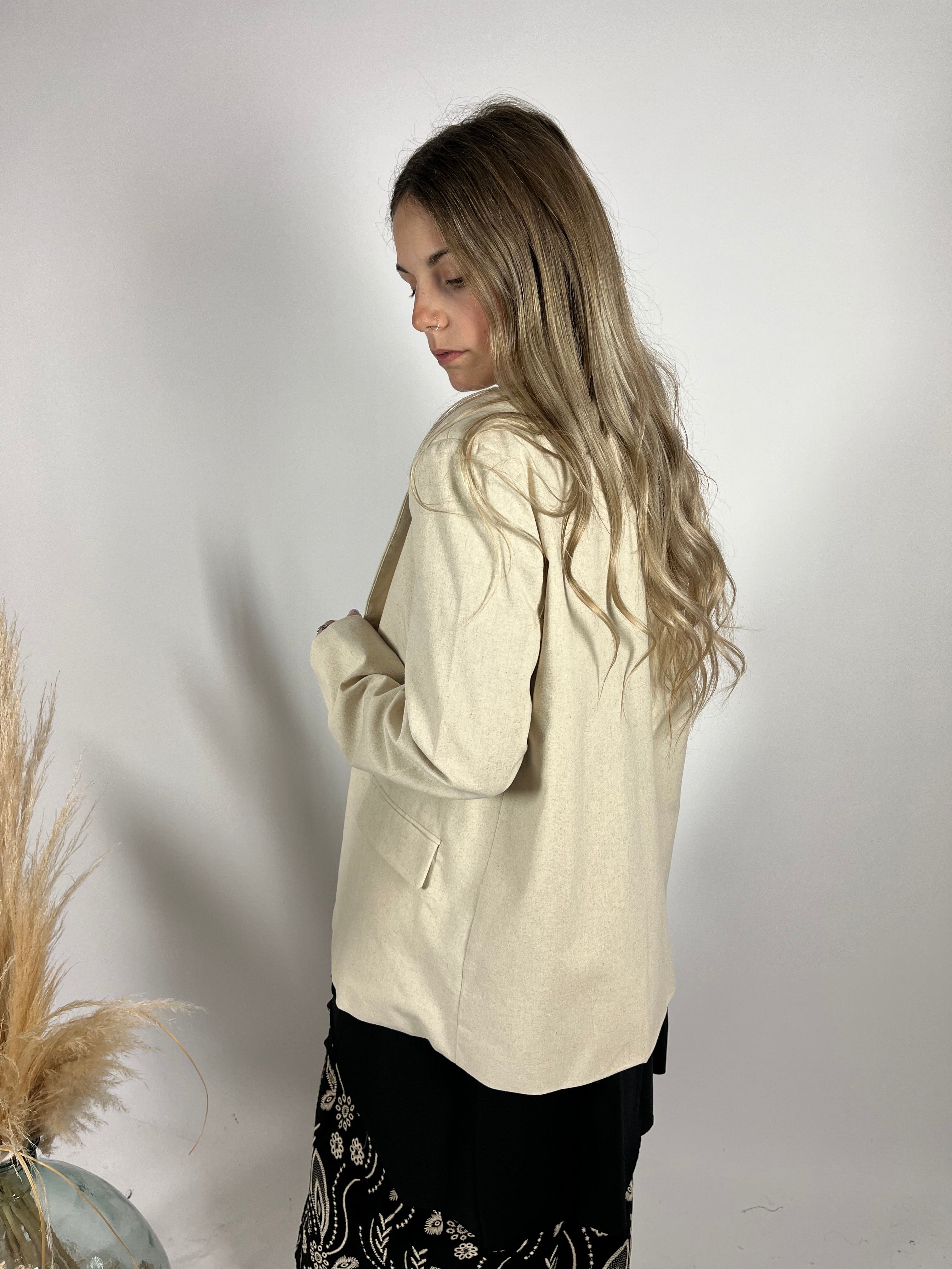 Blazer Oversize Linone Sabbia