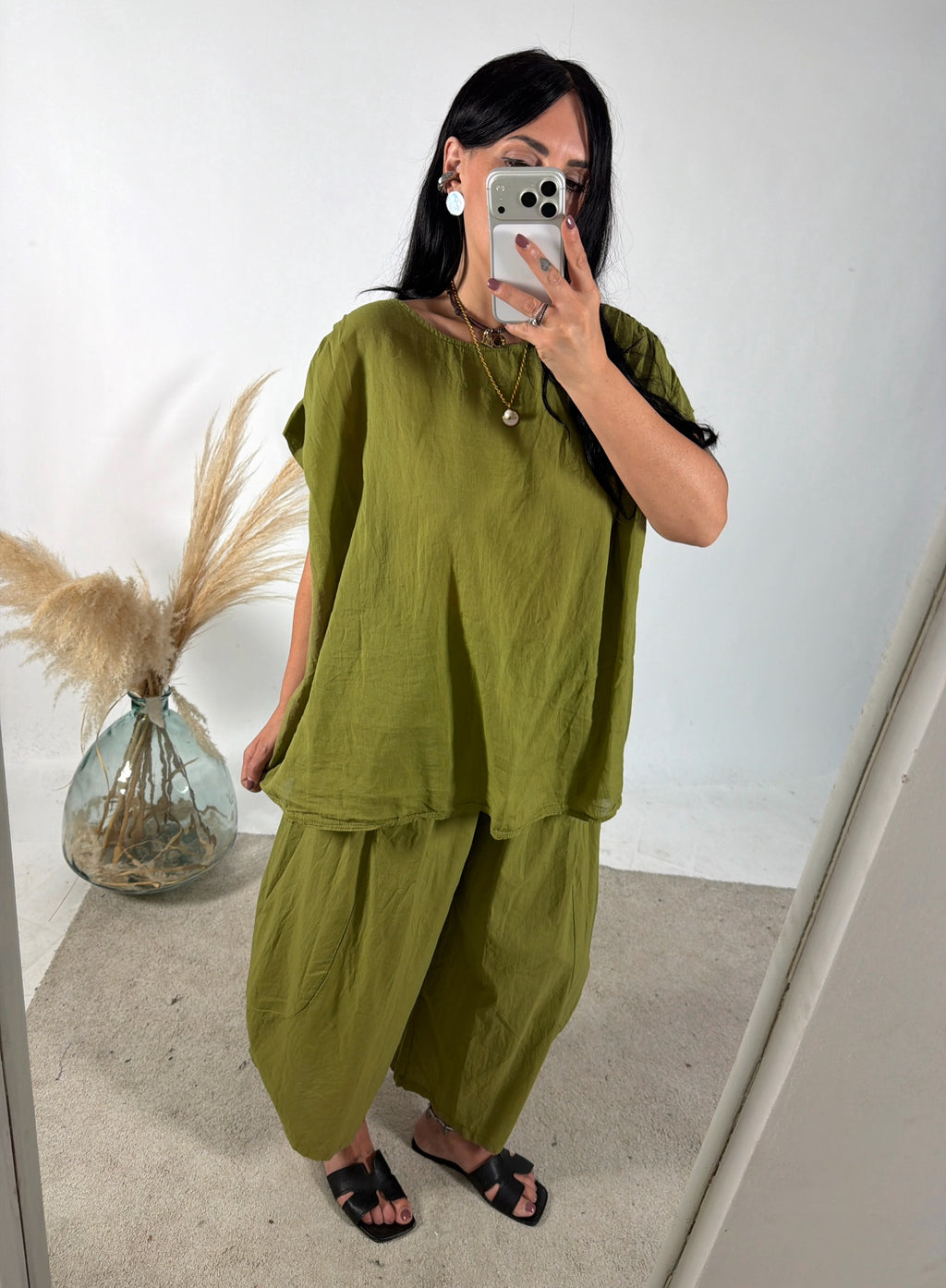 Blusa Barbara Mussola Olio