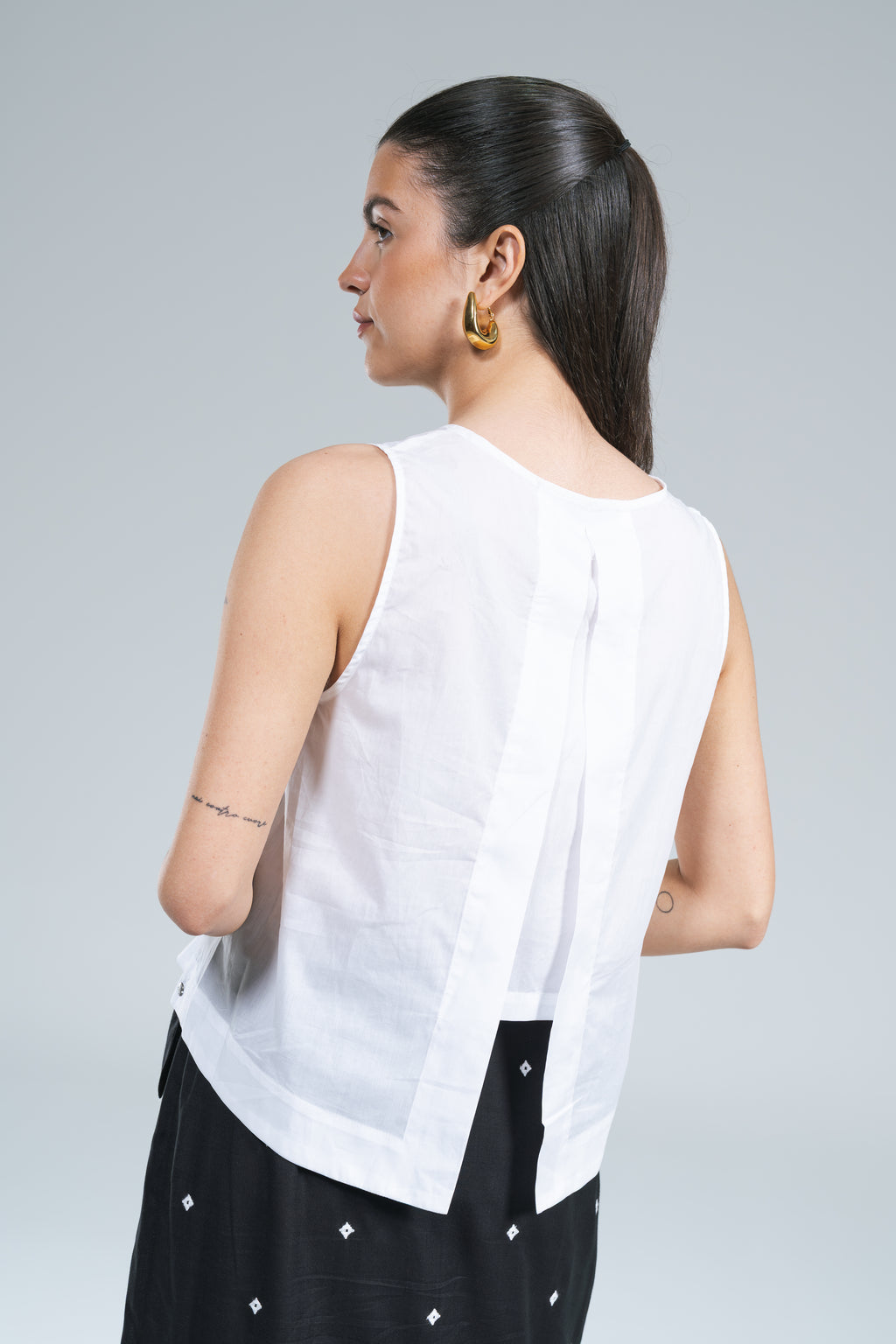 Blusa Smanicata Mussola Surkana Bianco