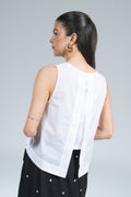 Blusa Smanicata Mussola Surkana Bianco