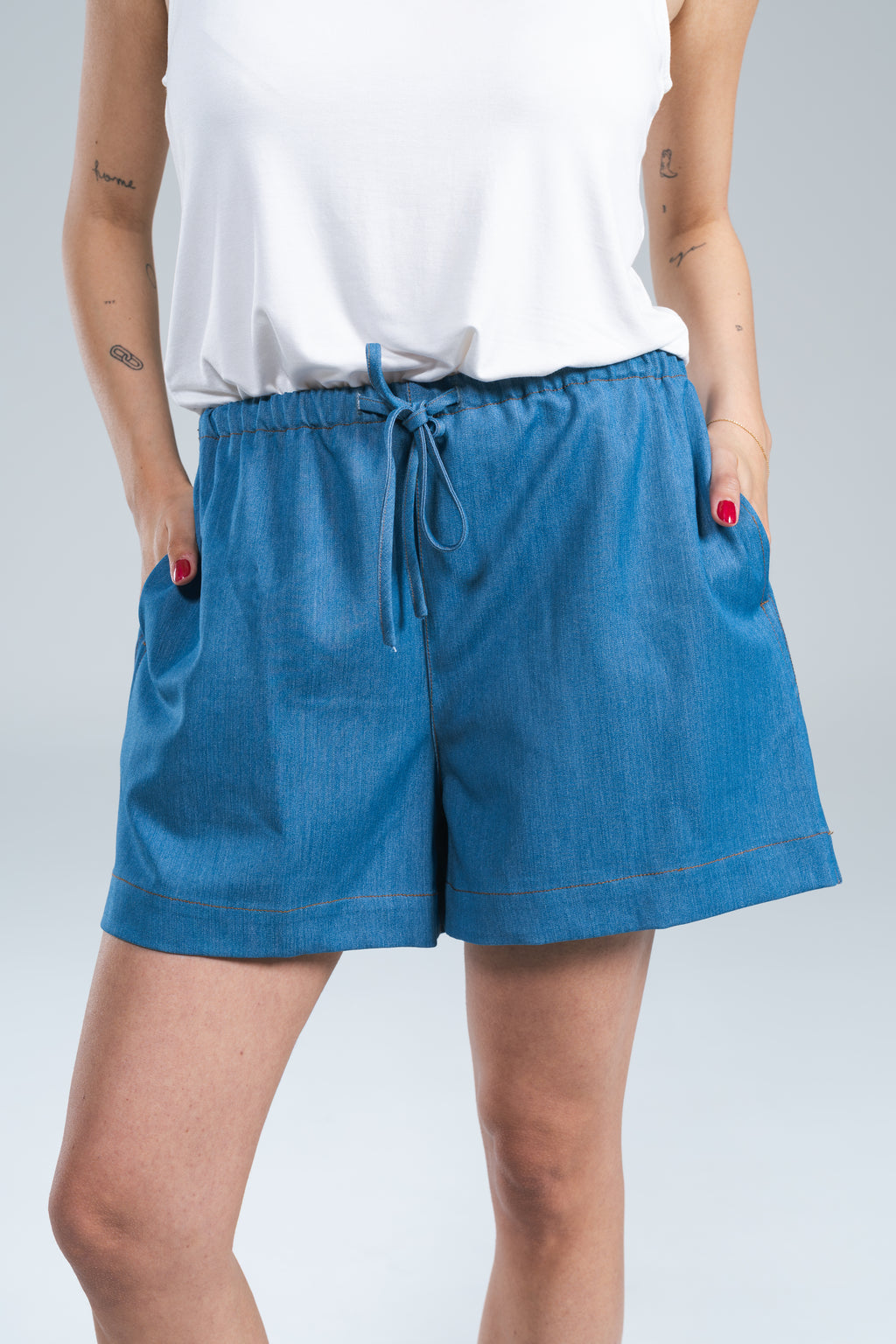 Bermuda Boxer Denim Chambray Glamorous
