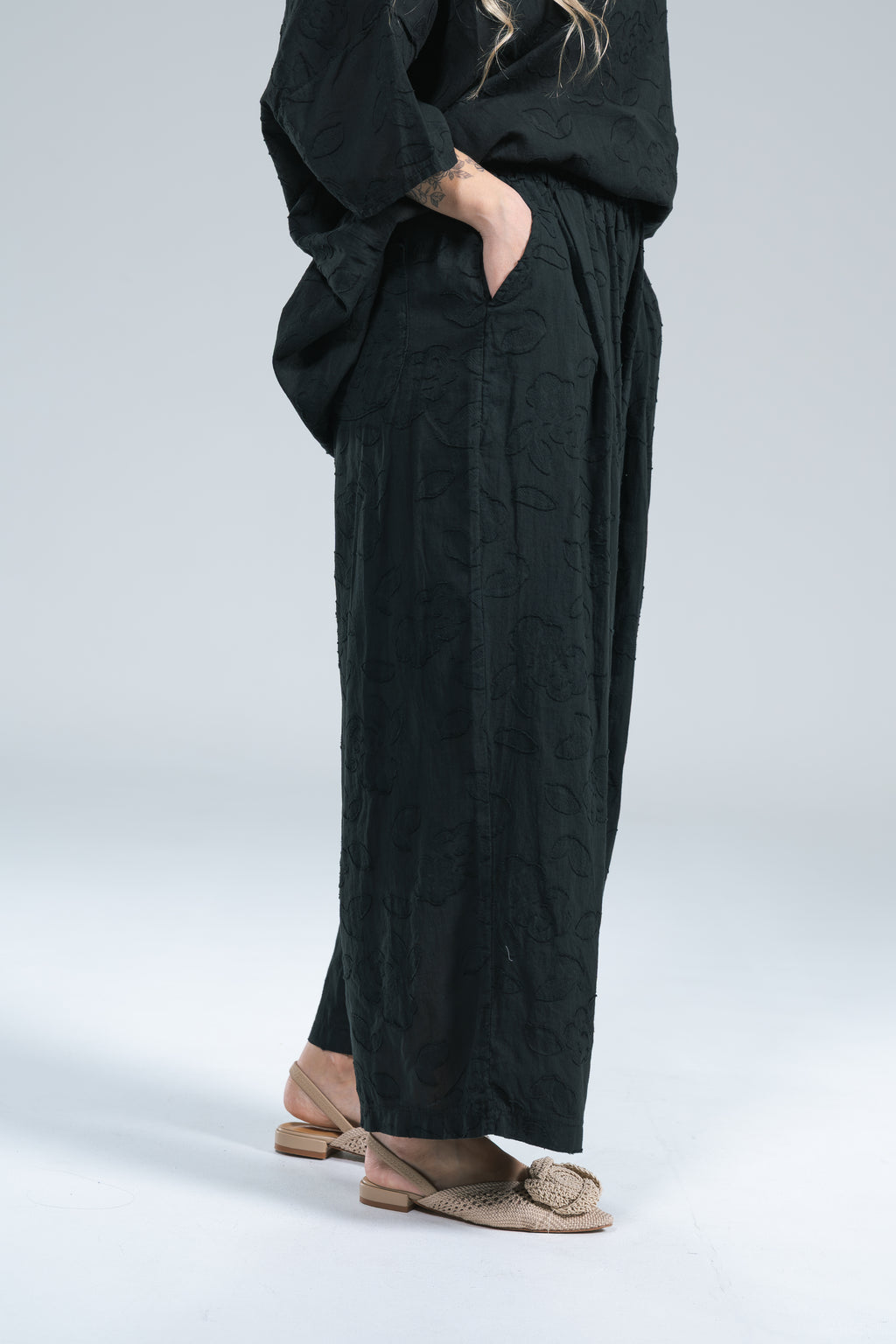 Pantalone Miranda Ricamo Nero
