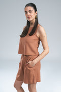Top Canotta Linen 24Colours Coccio
