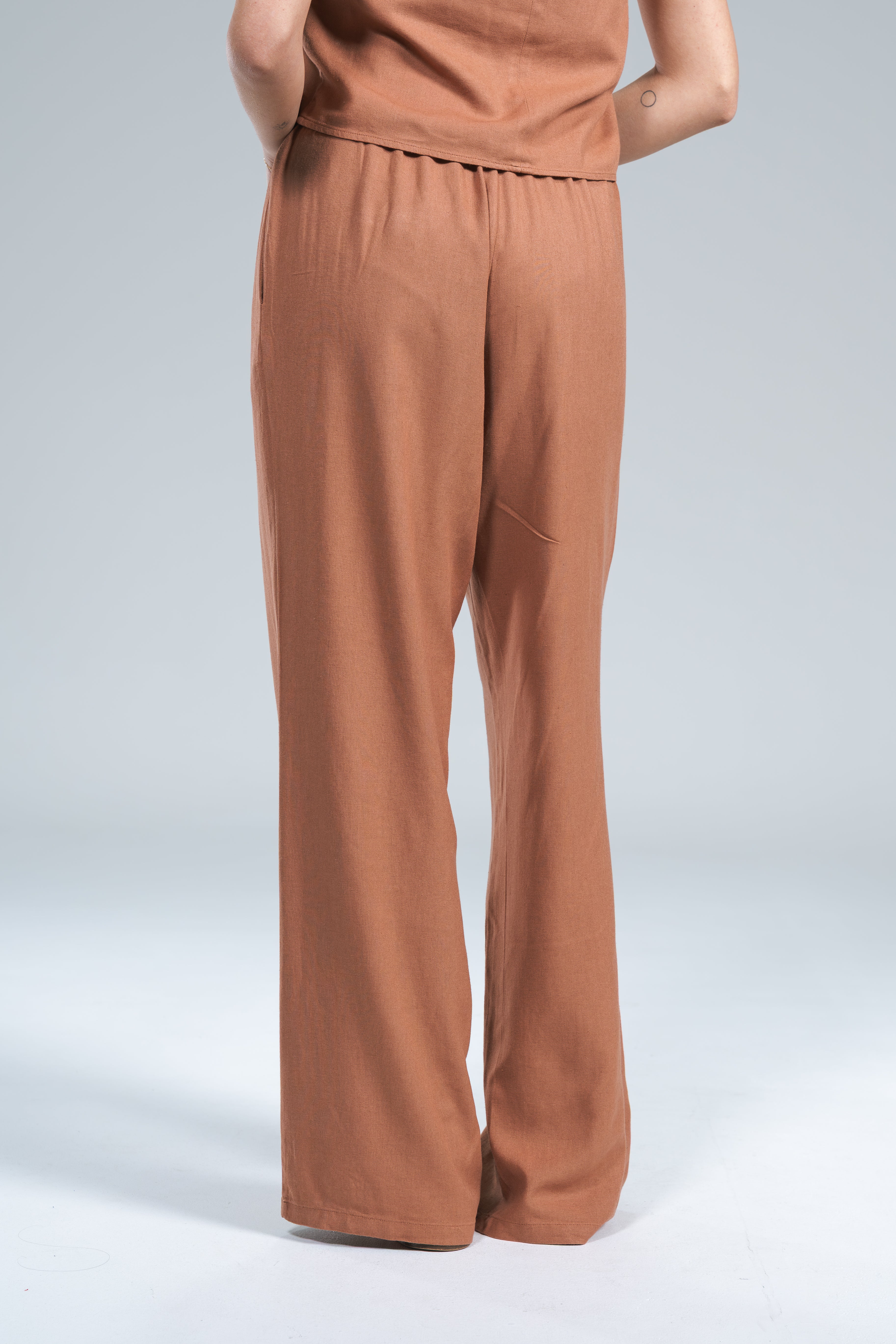 Pantalone Palazzo Linen 24Colours Coccio