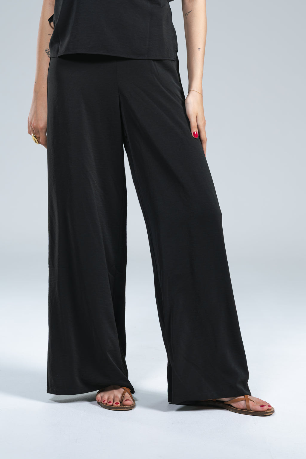 Pantalone Palazzo Fluido Nero Compania Fantastica