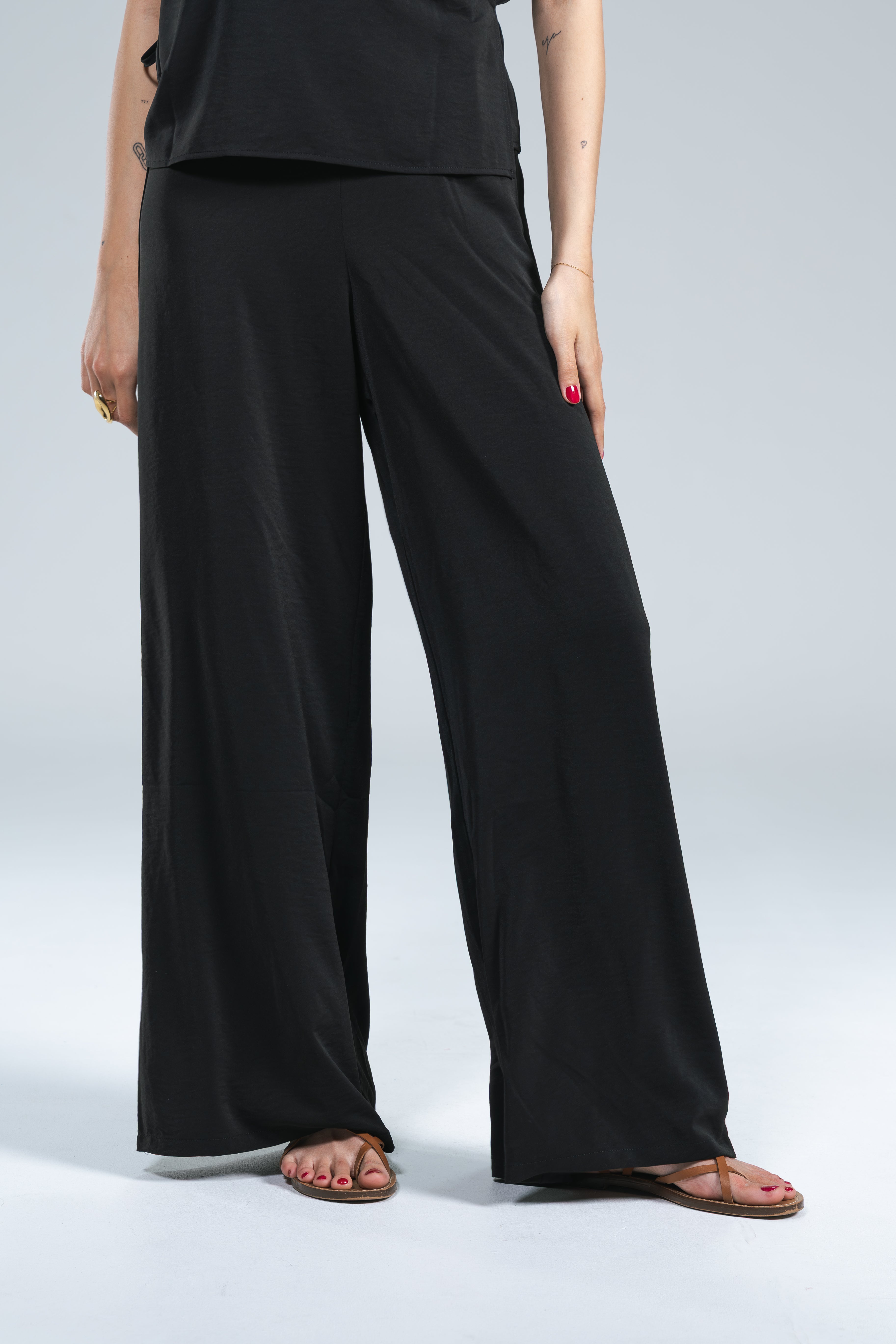 Pantalone Palazzo Fluido Nero Compania Fantastica