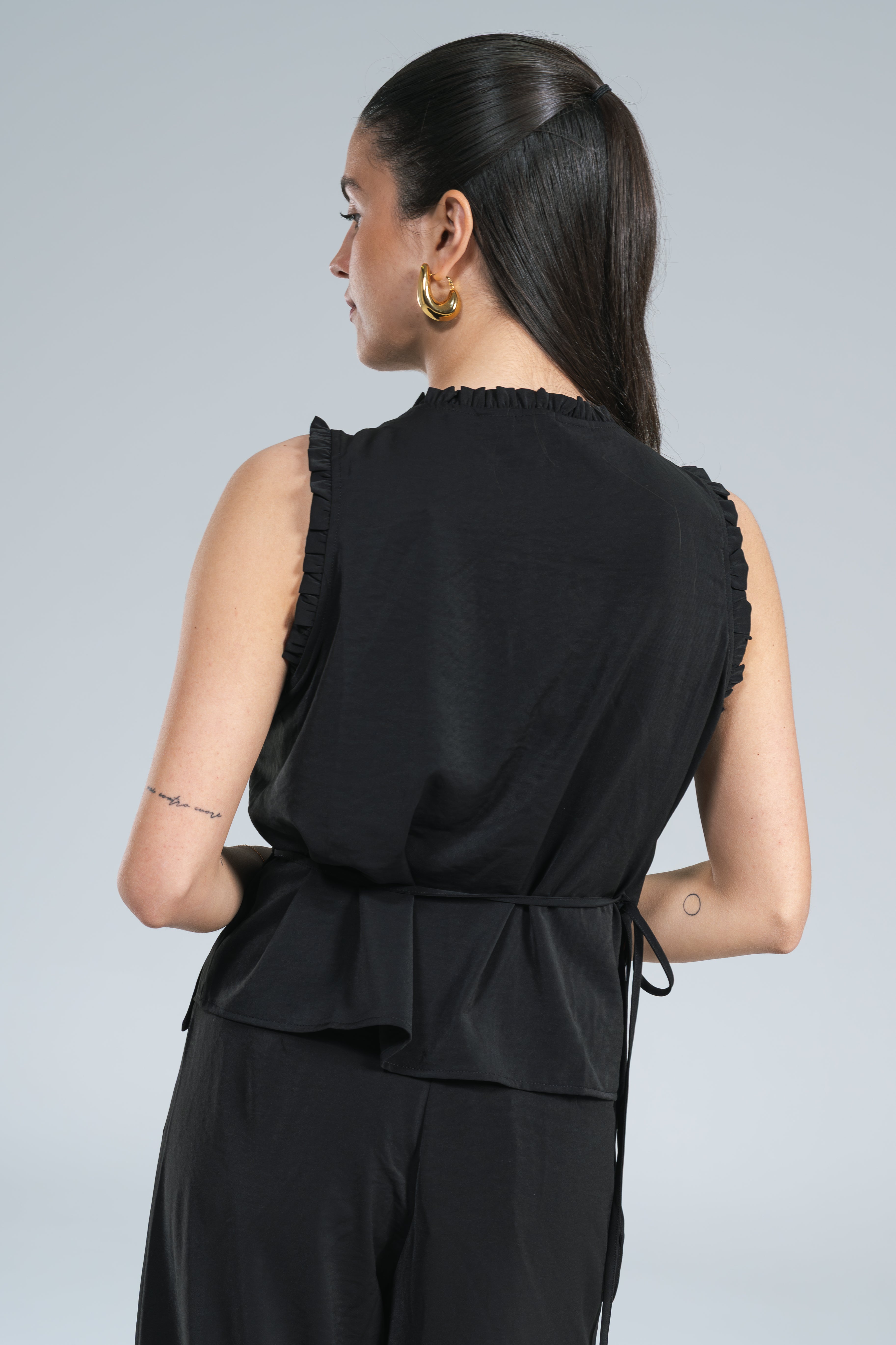 Top Incrocio Fluido Nero Compania Fantastica