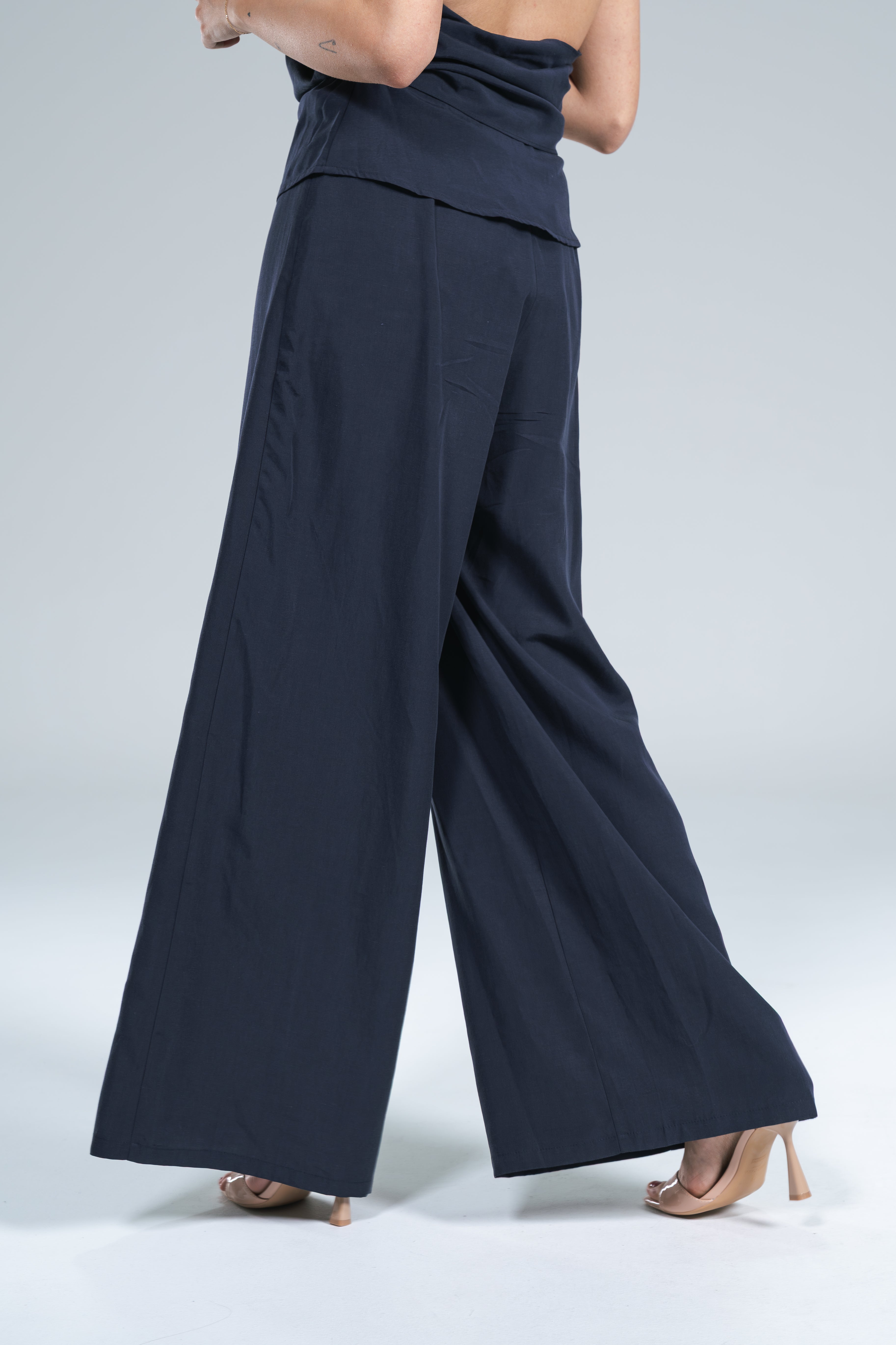 Pantalone Fluido Seta lavata Blu Wild Pony