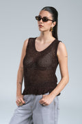Canotta Crochet Frange Lurex Moro Kontatto