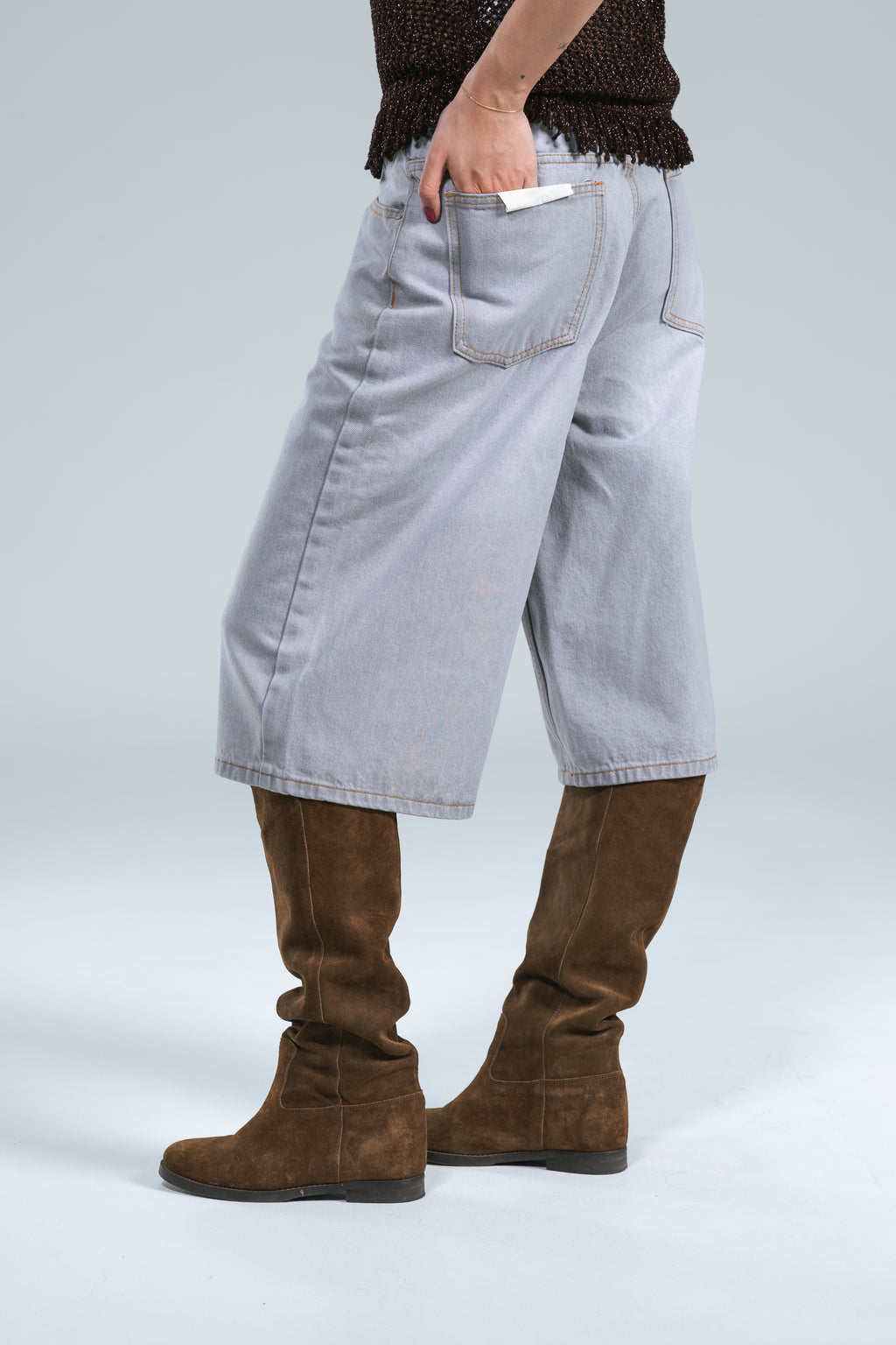 Bermuda Over Denim Delavè Grigio  24Colours