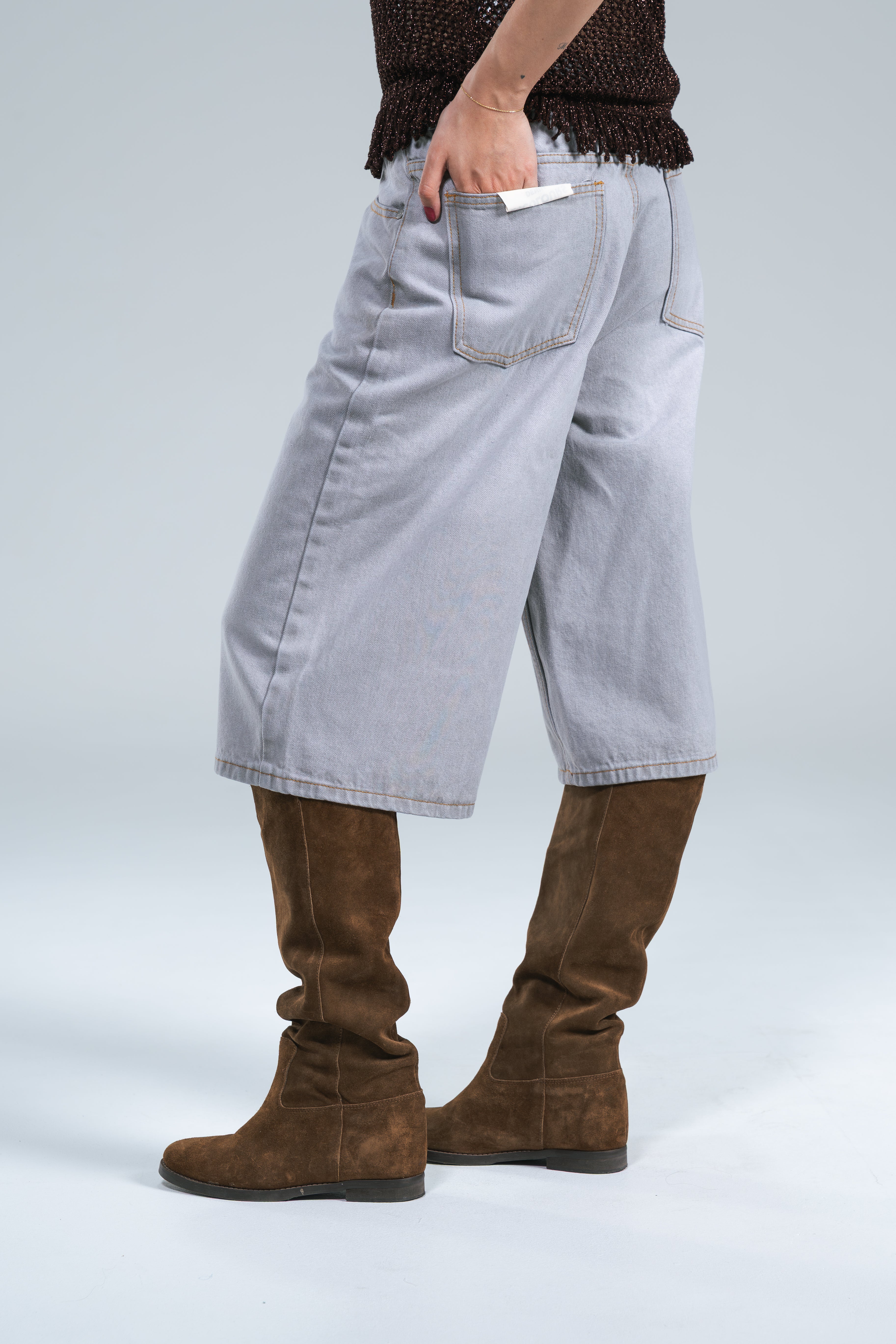 Bermuda Over Denim Delavè Grigio  24Colours