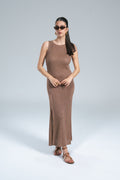 Abito Maglia Coste Lurex Bronzo Kontatto