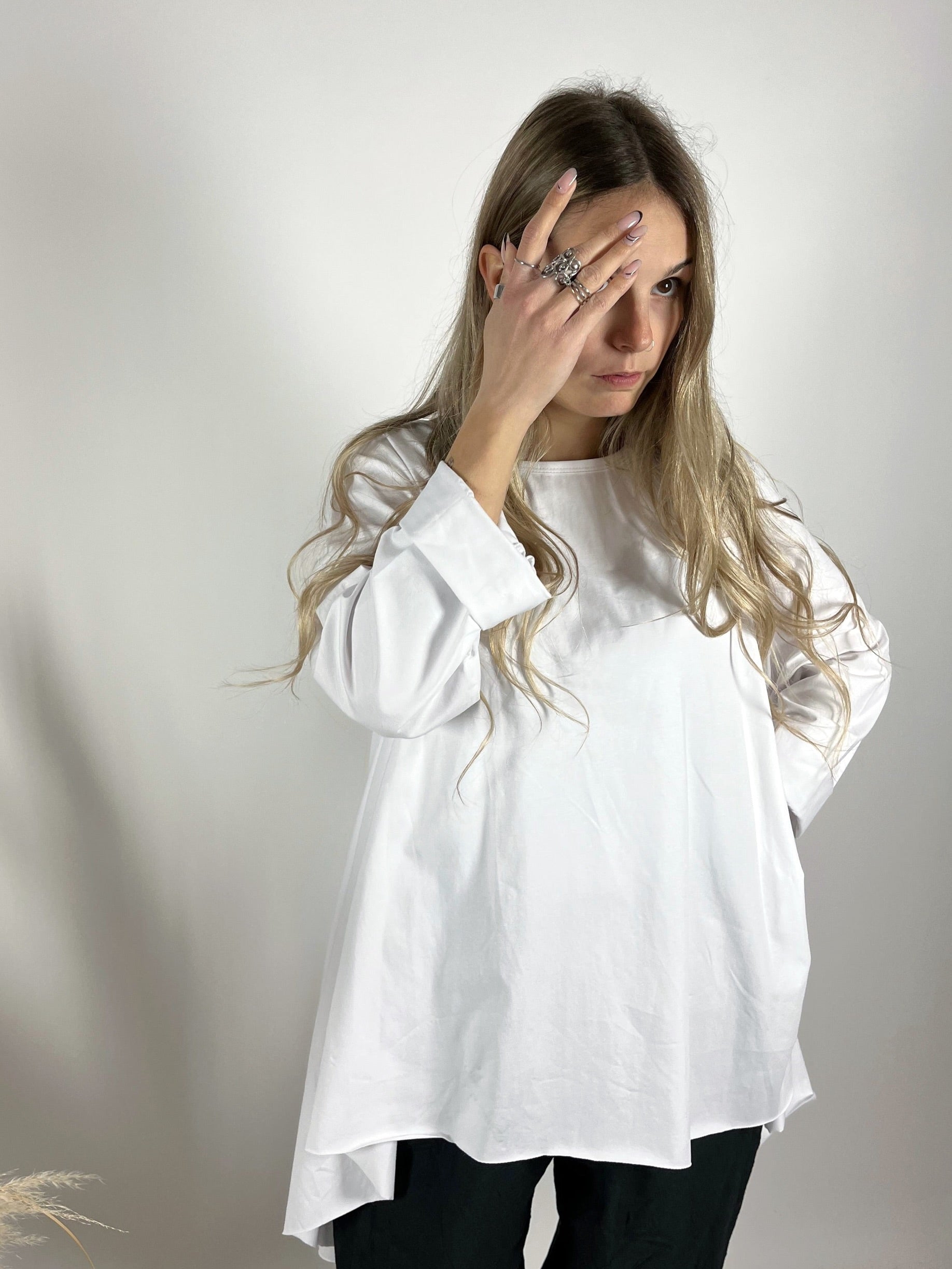 Maxi T-Shirt Basic Taglio Vivo +colori